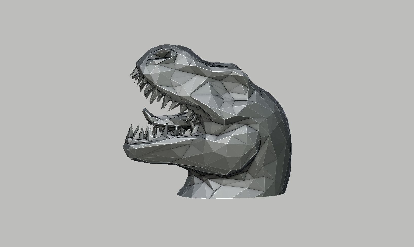 Dragon Dinosaur low-poly Headphone Stand 3D print model_6