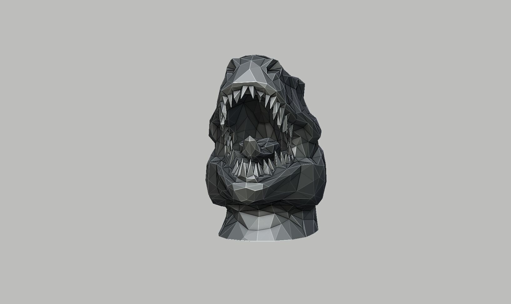 Dragon Dinosaur low-poly Headphone Stand 3D print model_7