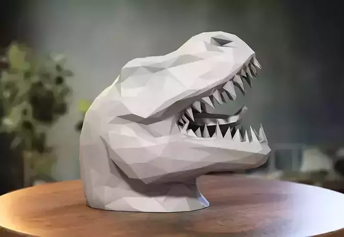 Dragon Dinosaur low-poly Headphone Stand