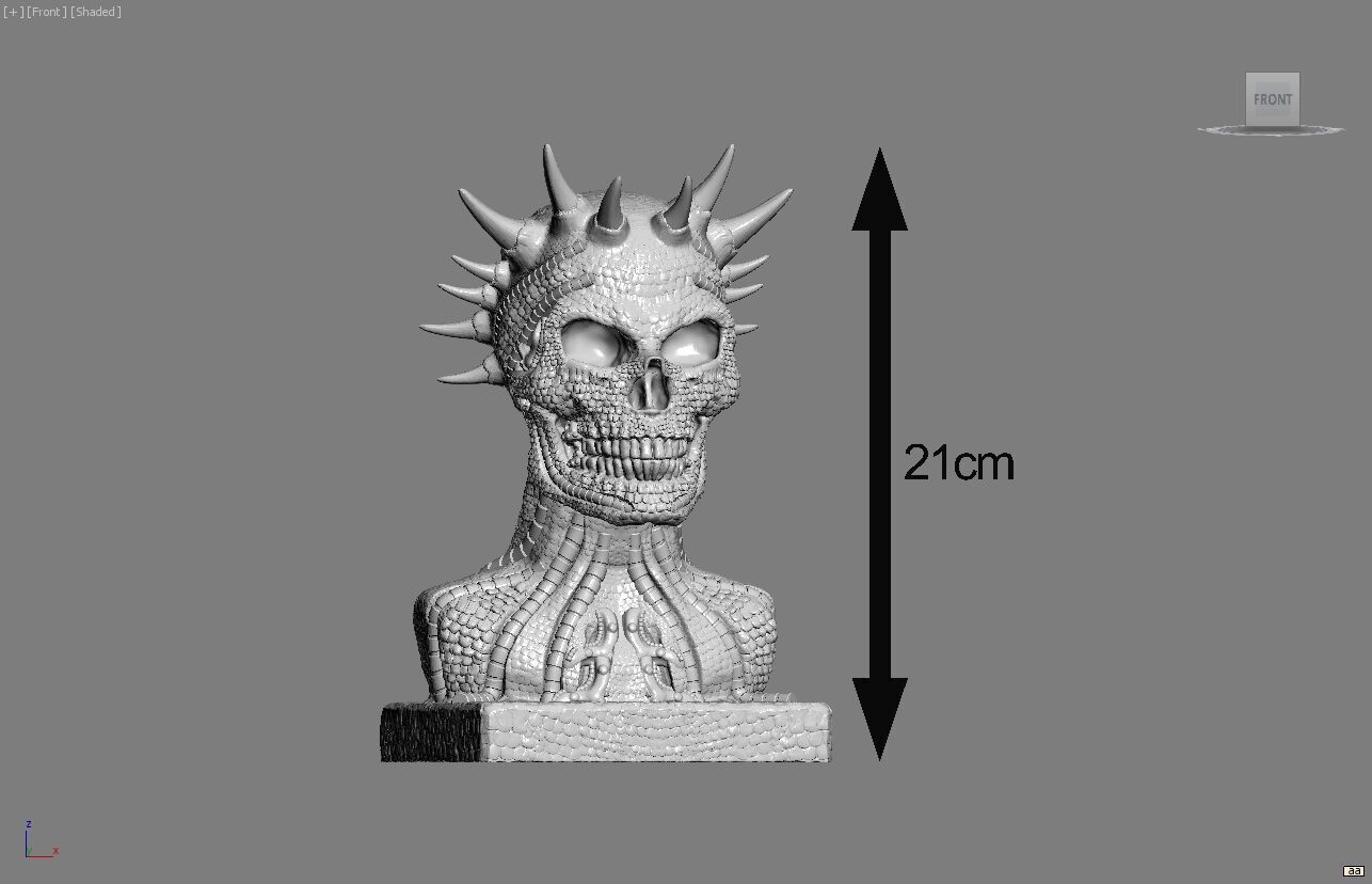 Skull robot dragon bust Cyborg skull dragon bust 3D print model_6