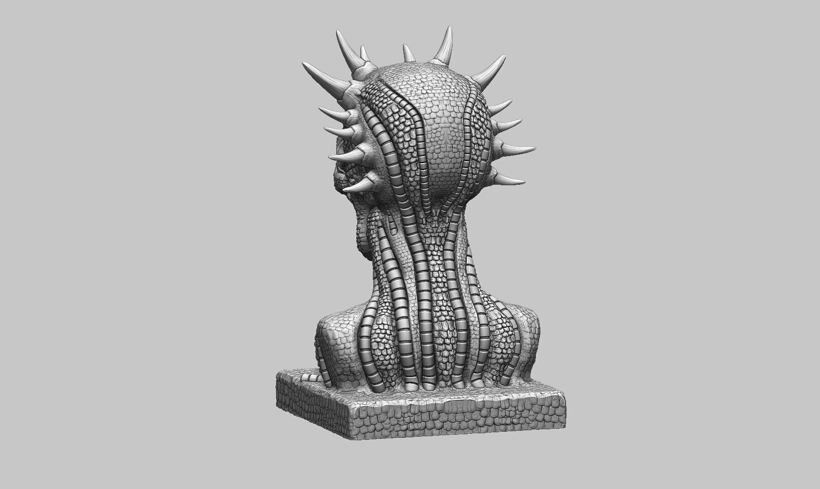 Skull robot dragon bust Cyborg skull dragon bust 3D print model_11