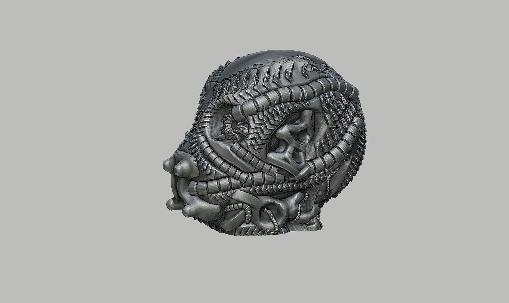 Skull robot dragon Headphone Stand Cyborg skull dragon  3D print model_9