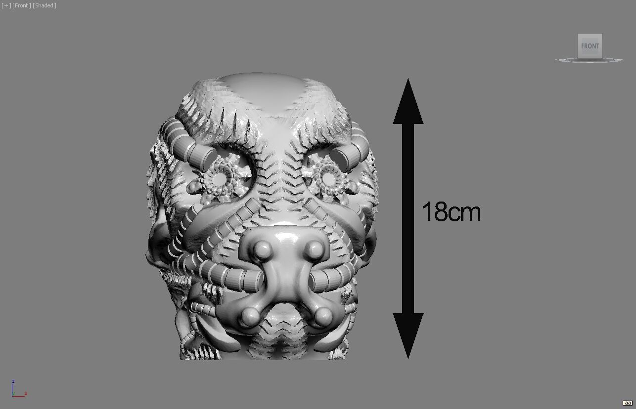 Skull robot dragon Headphone Stand Cyborg skull dragon  3D print model_4