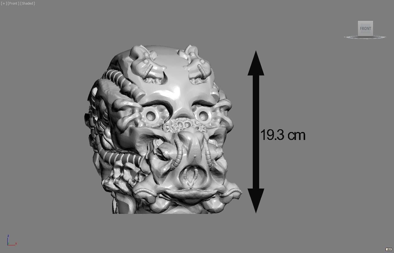 Robot Skull Headphone Stand Cyborg Headset Stand 3D print model_5