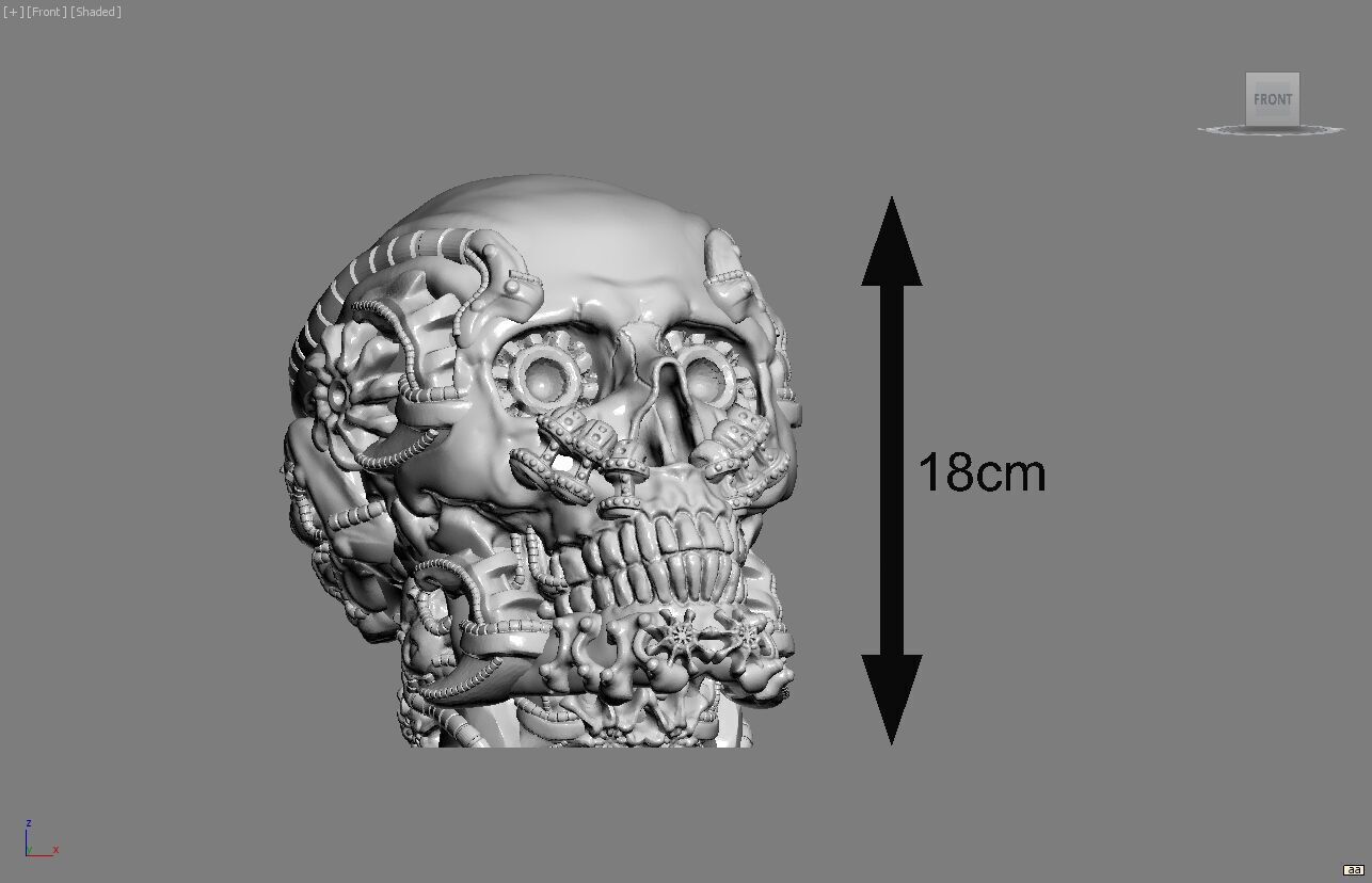 Robot Skull Headphone Stand Cyborg Headset Stand 3D print model_5