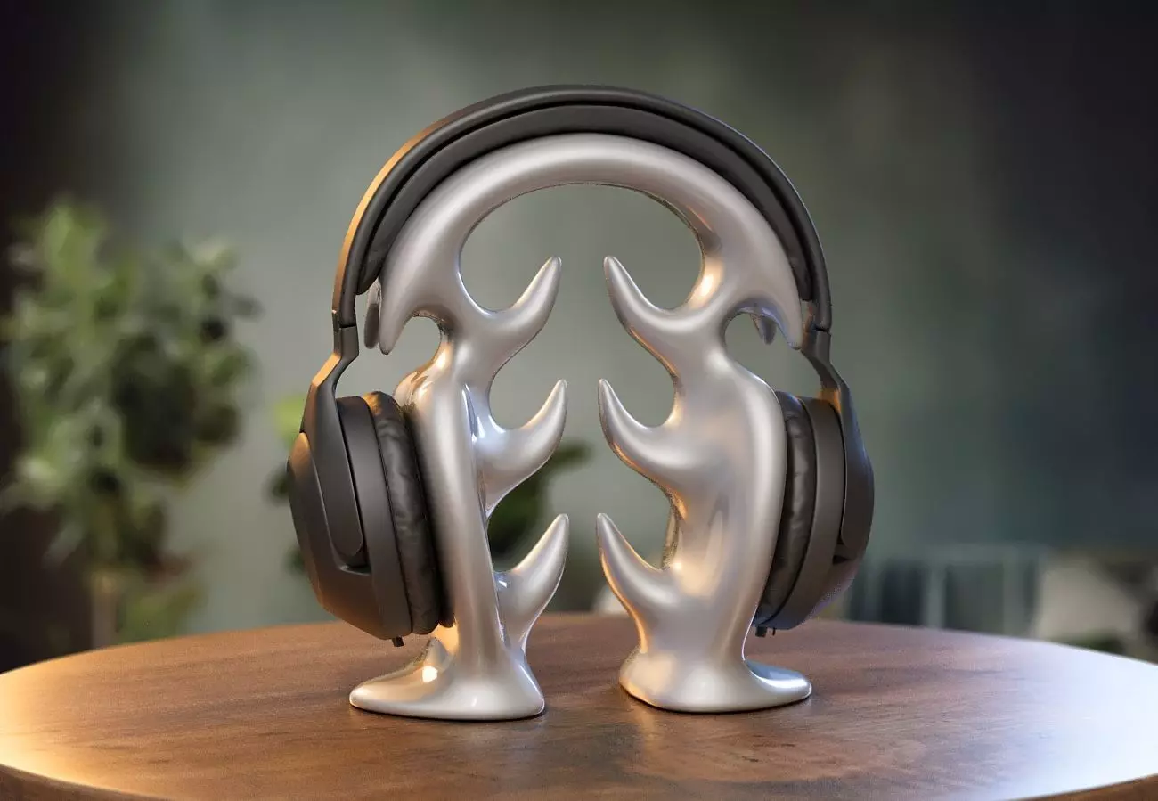Modern Minimal Headphone Stand Headset Stand 3D print model_0