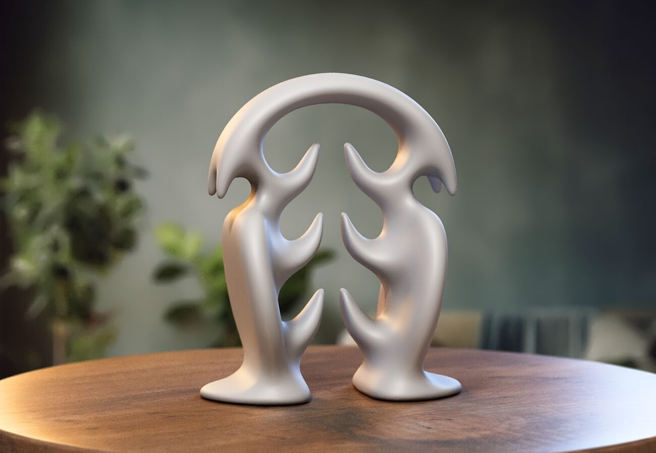 Modern Minimal Headphone Stand Headset Stand 3D print model_1
