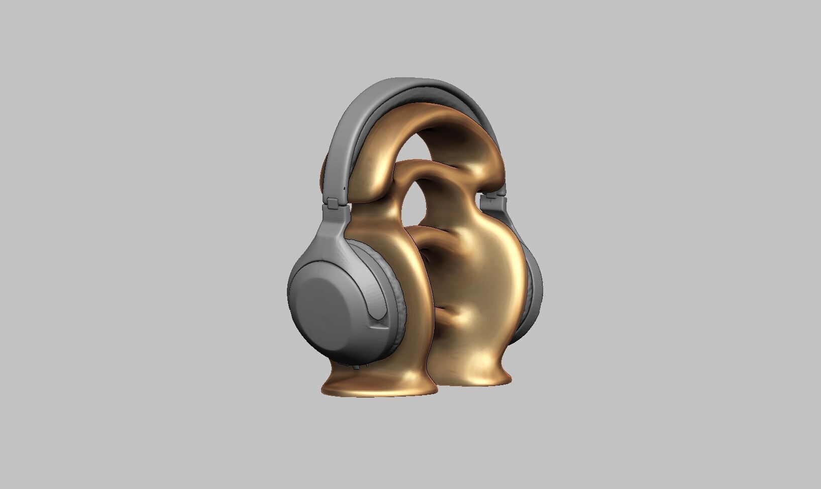 Modern Minimal Headphone Stand Headset Stand 3D print model_8