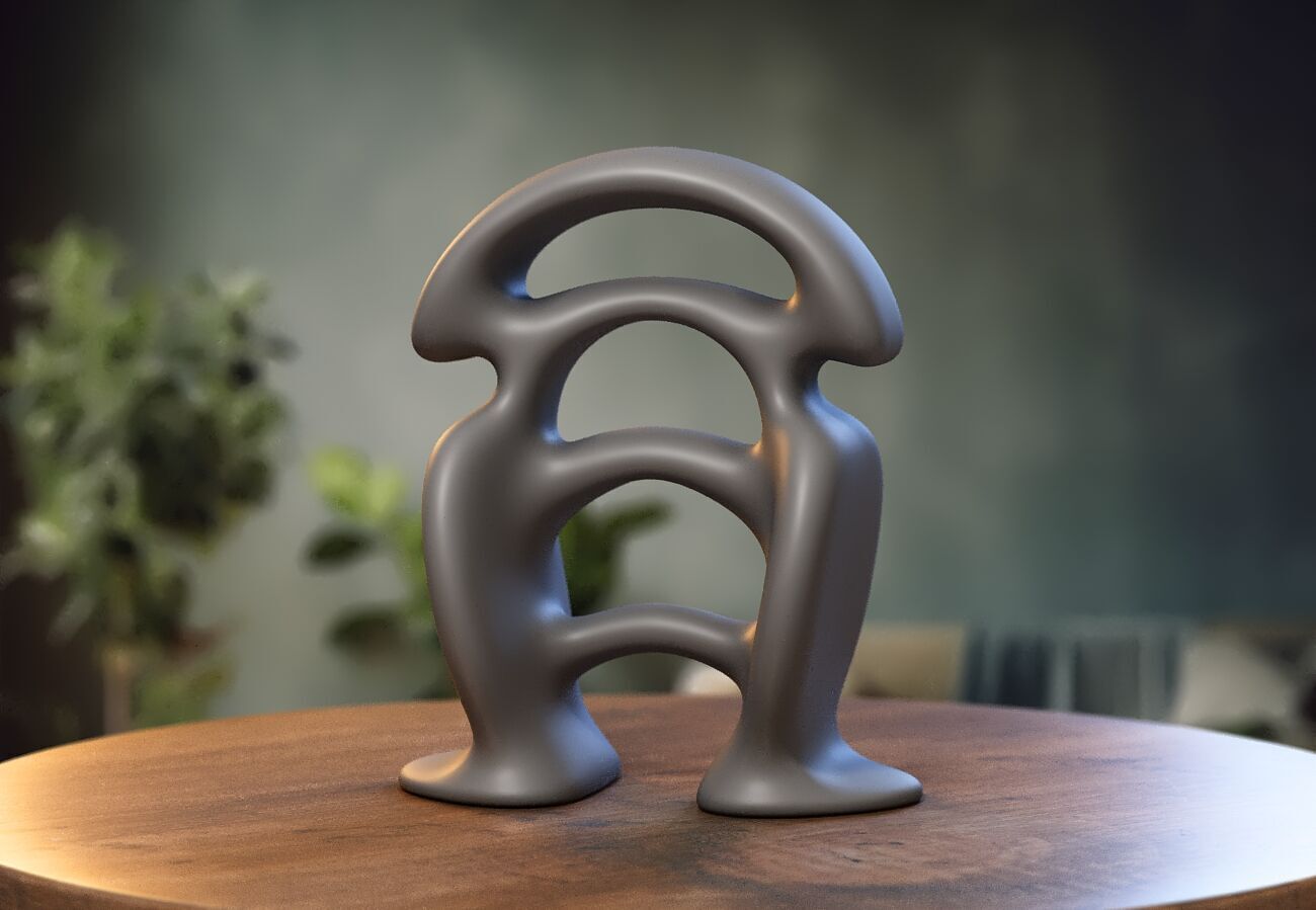 Modern Minimal Headphone Stand Headset Stand 3D print model_3