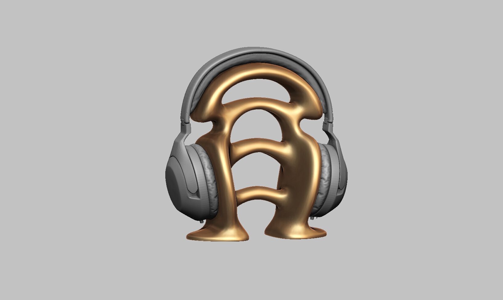 Modern Minimal Headphone Stand Headset Stand 3D print model_7