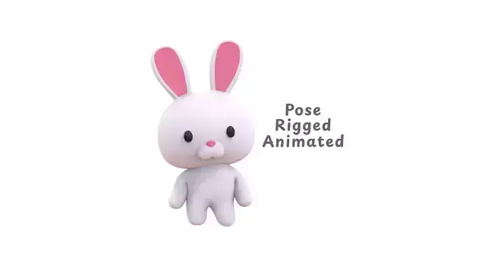 Rabbit Rigged Low-poly 3D model