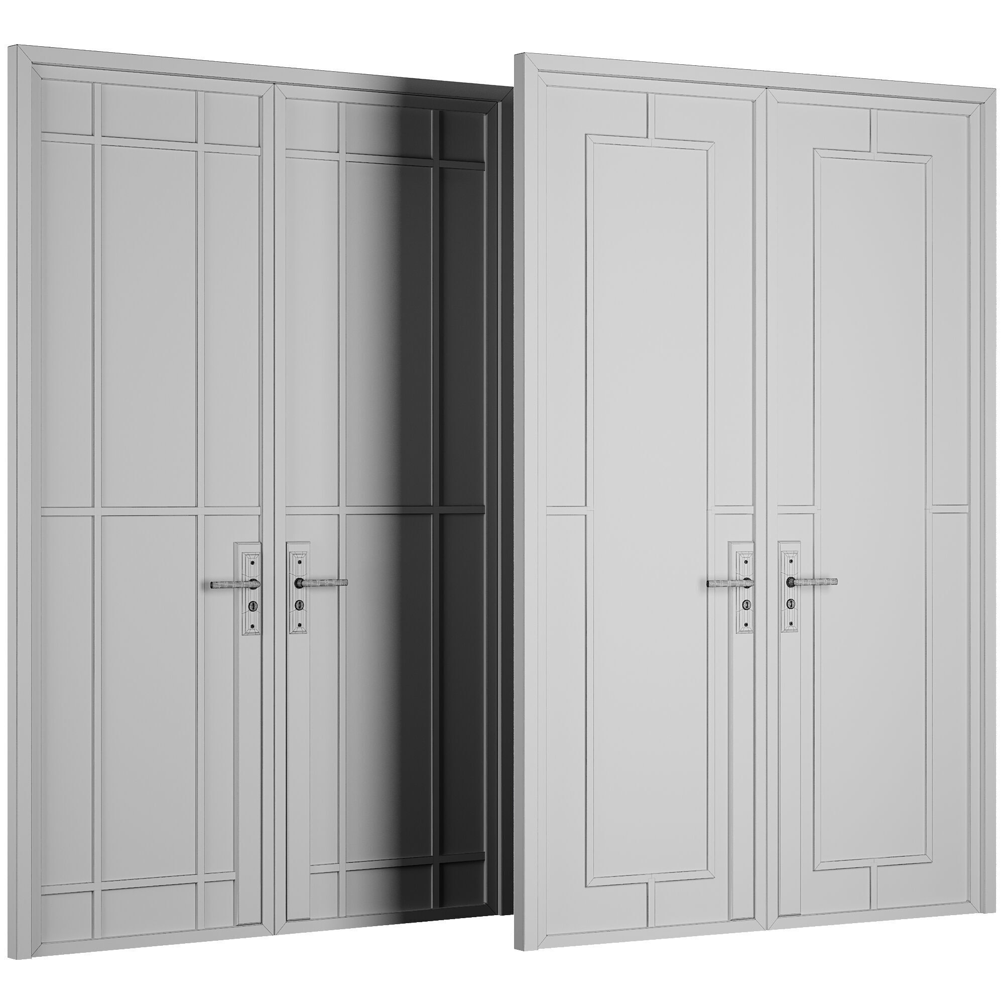 Entrance door set169 3D model_2