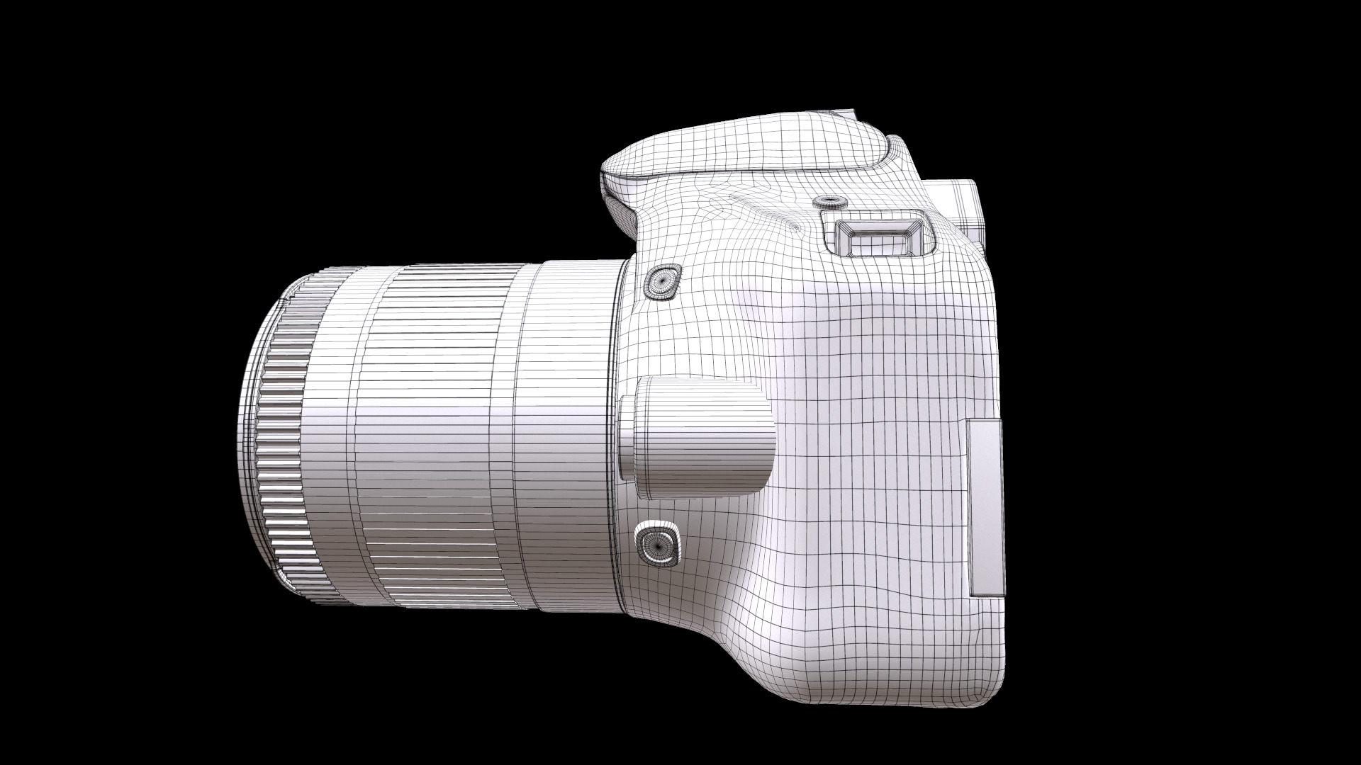 Canon EOS 200D Digital SLR Camera Low-poly 3D model_14