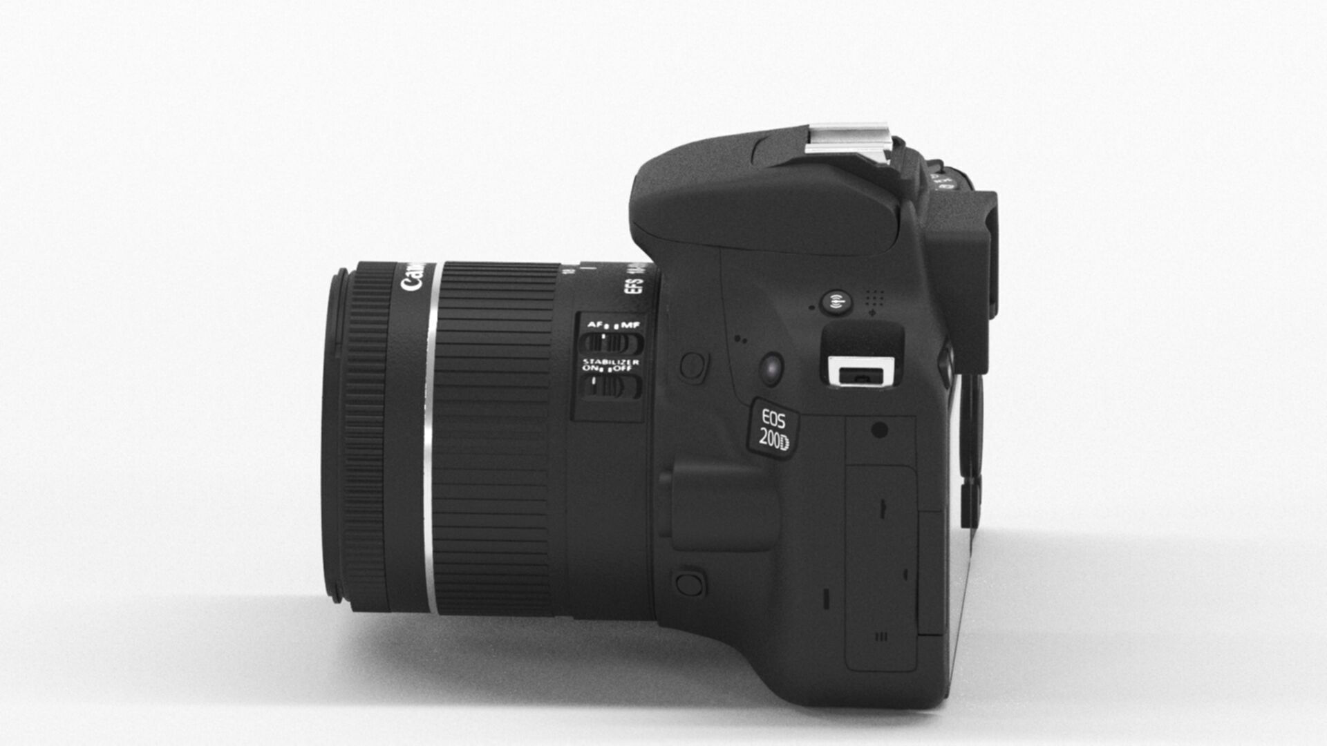 Canon EOS 200D Digital SLR Camera Low-poly 3D model_7