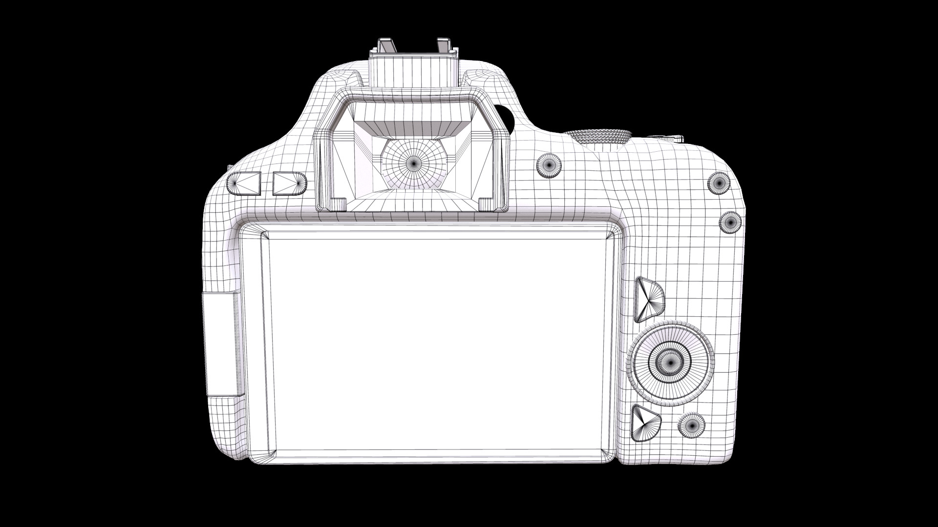 Canon EOS 200D Digital SLR Camera Low-poly 3D model_12