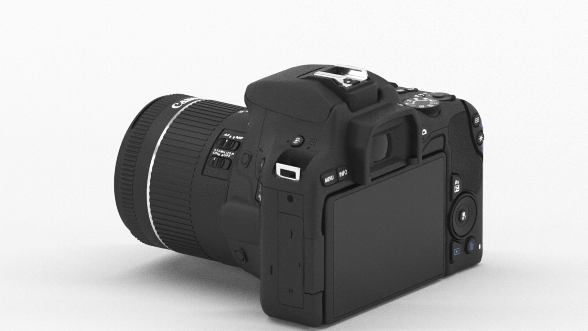 Canon EOS 200D Digital SLR Camera Low-poly 3D model_6