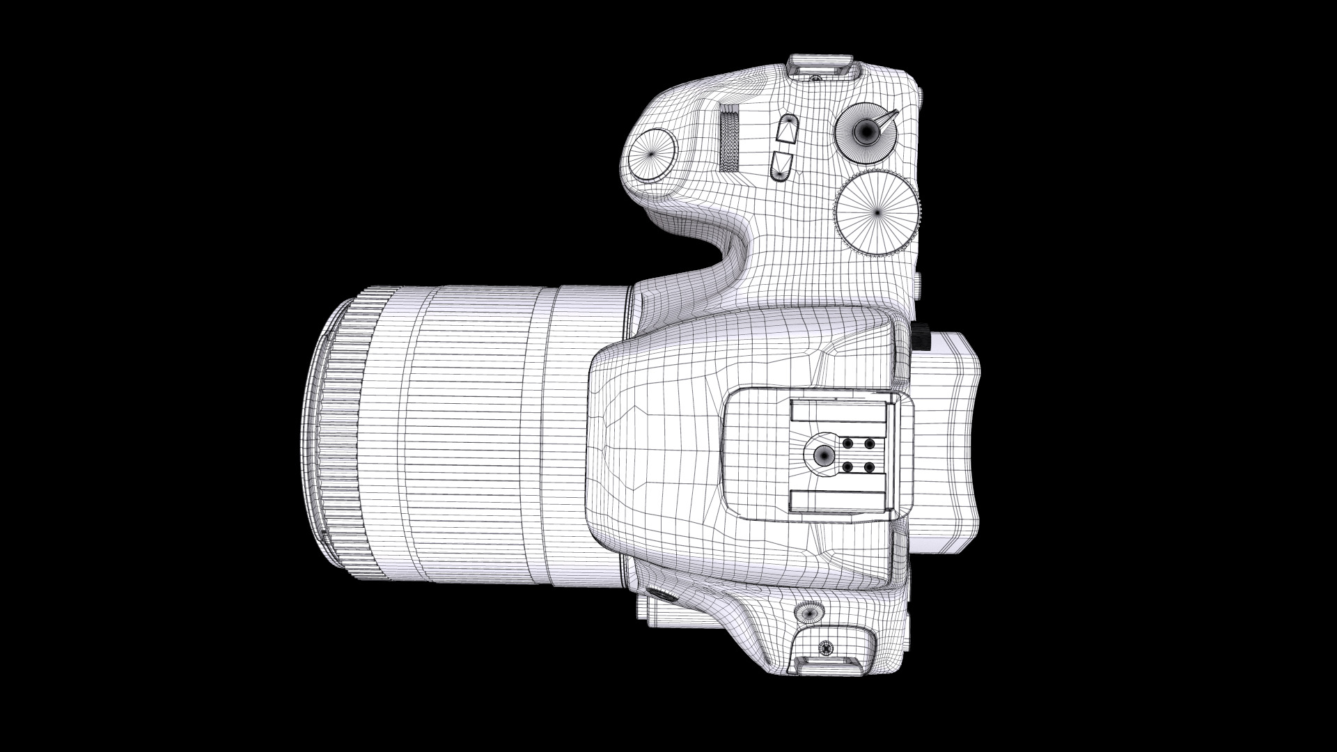 Canon EOS 200D Digital SLR Camera Low-poly 3D model_13