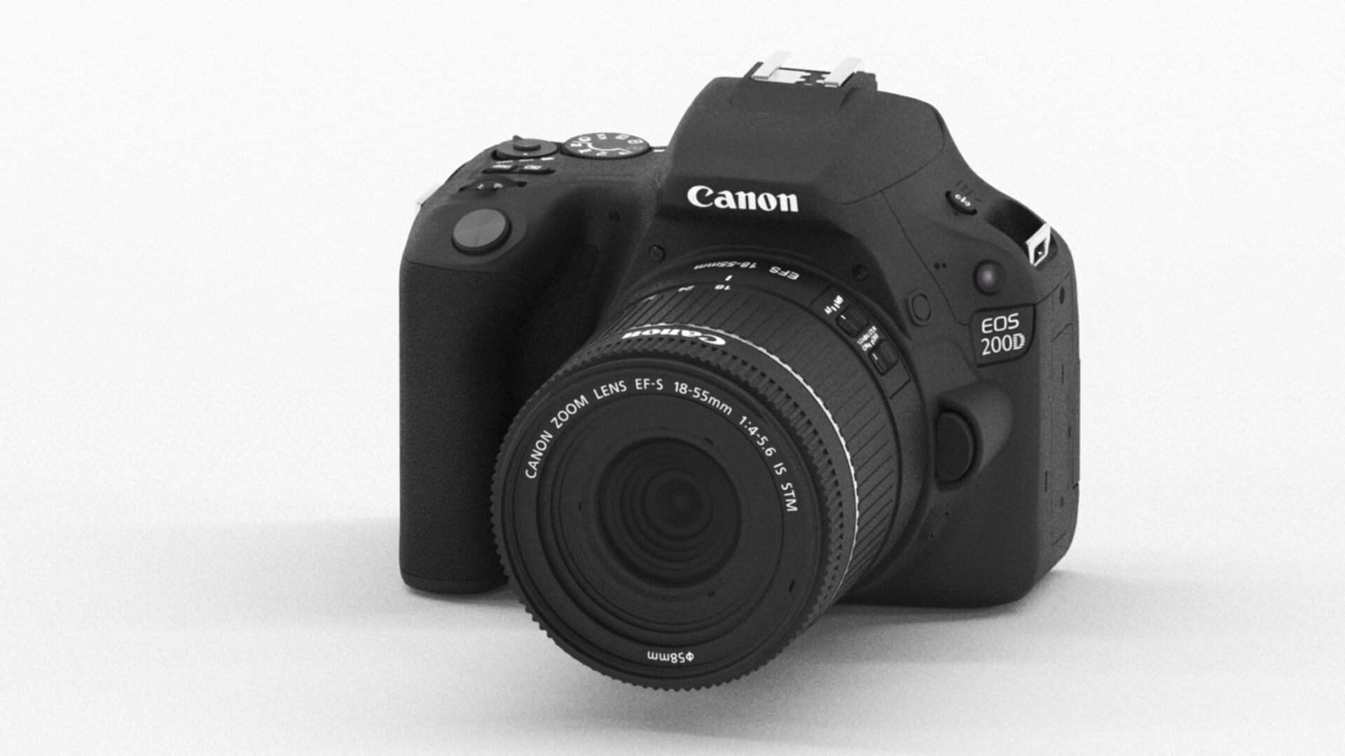 Canon EOS 200D Digital SLR Camera Low-poly 3D model_9
