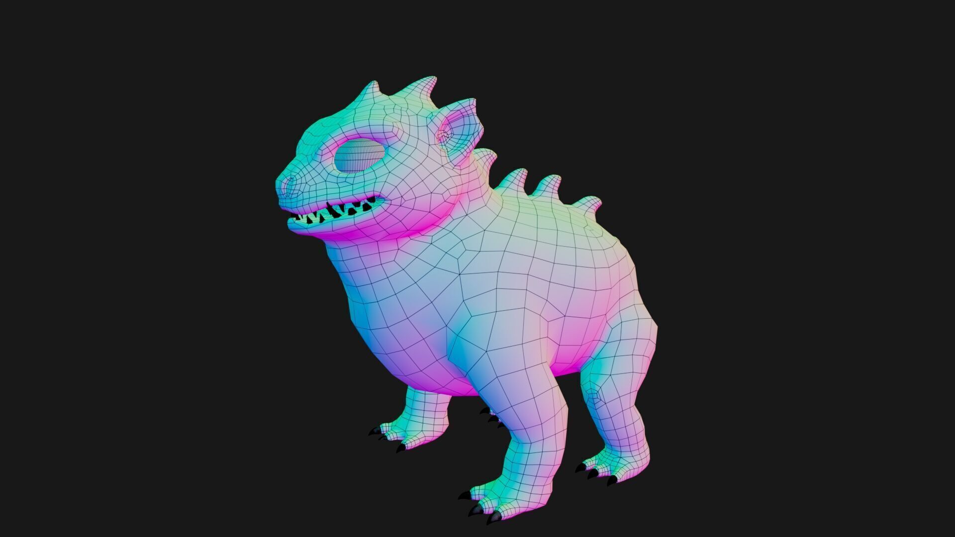 Arboreal watcher Low-poly 3D model_4