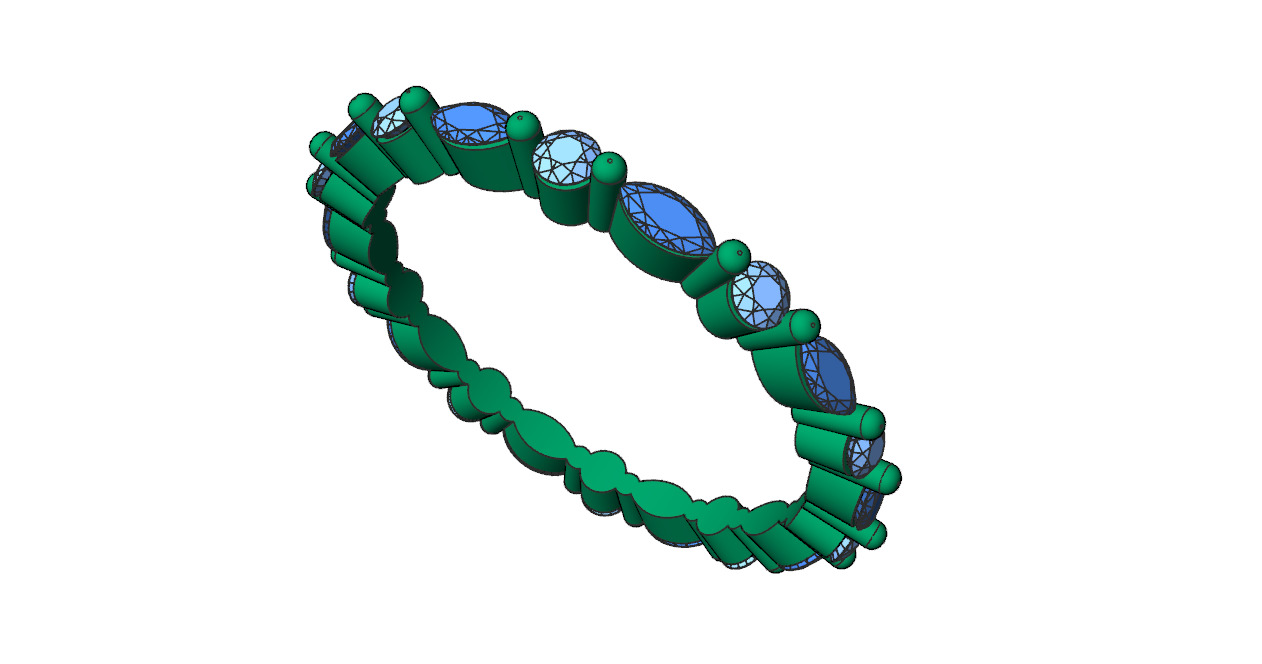 Full eternity ring style 4 3D print model_9