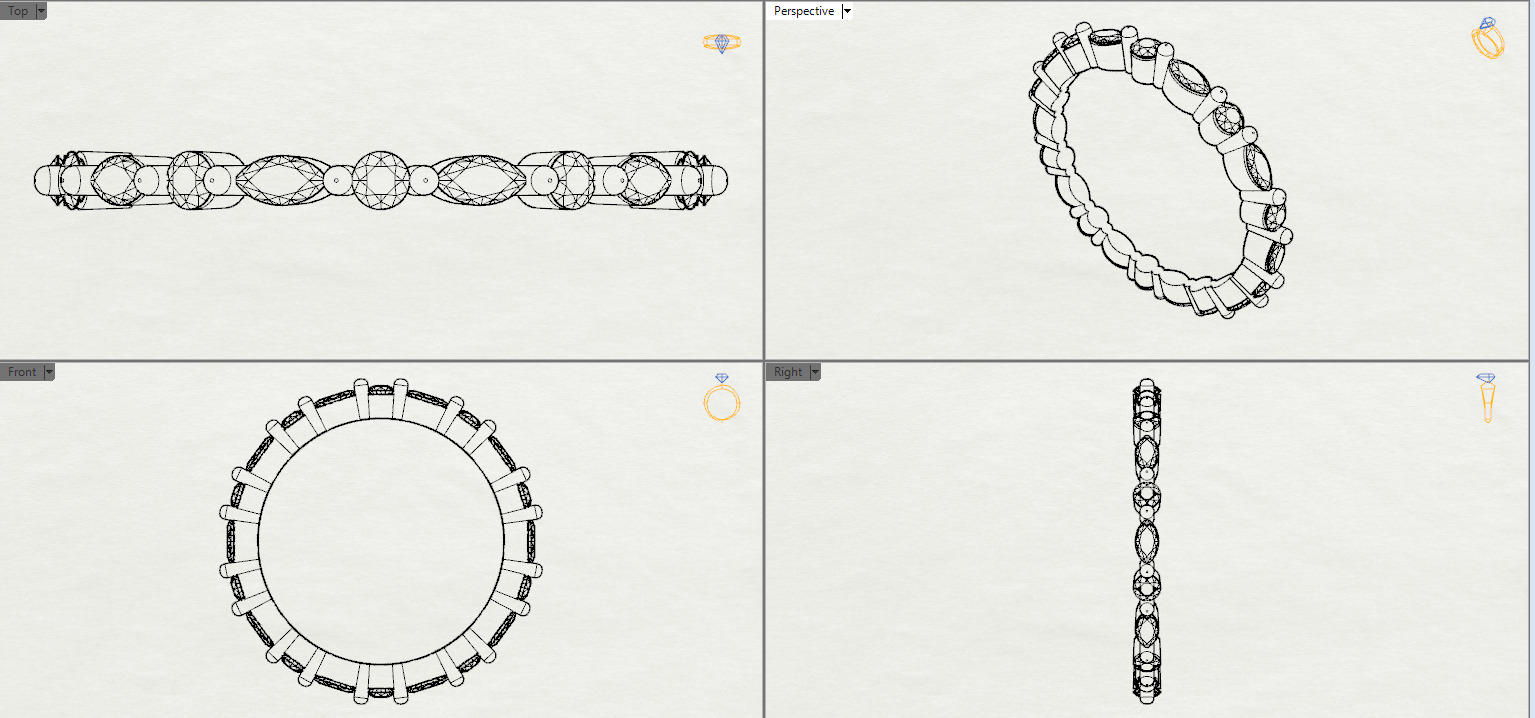 Full eternity ring style 4 3D print model_10