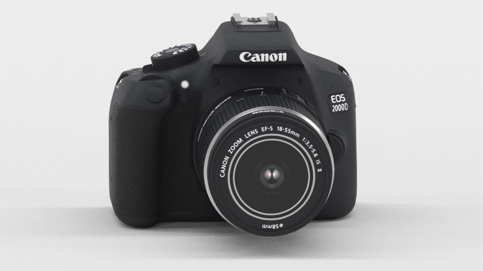 Canon EOS 2000D DSLR Camera and EF-S 18-55 mm Low-poly 3D model_1