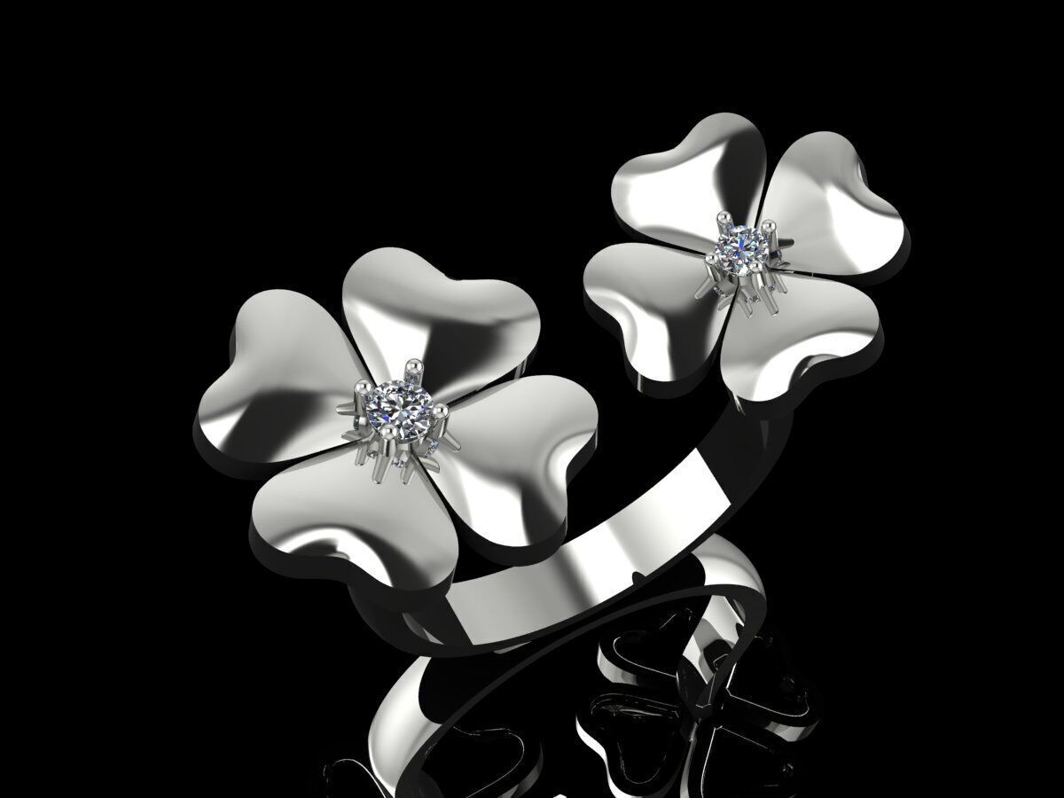 Clover Ring Van Cleef Flower  3D print model_1