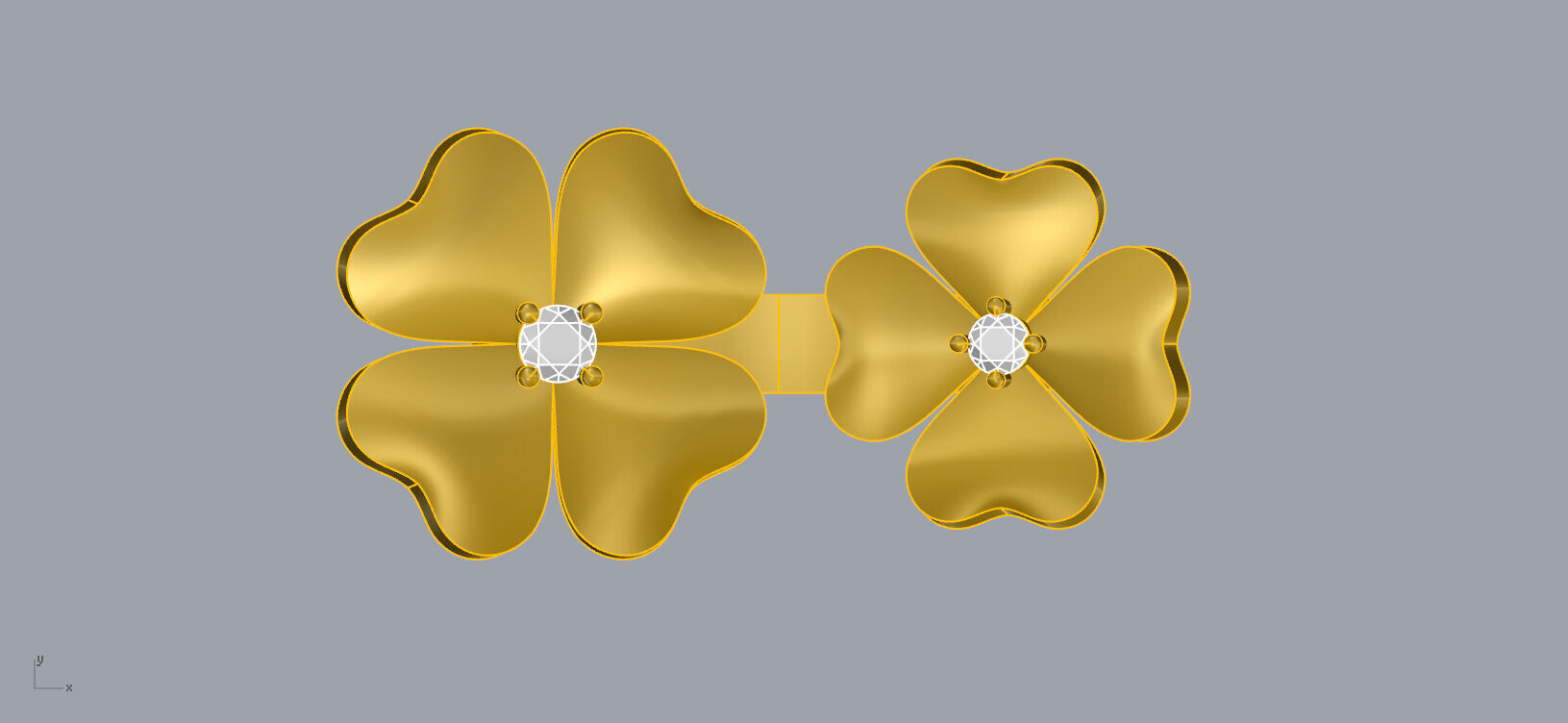 Clover Ring Van Cleef Flower  3D print model_3