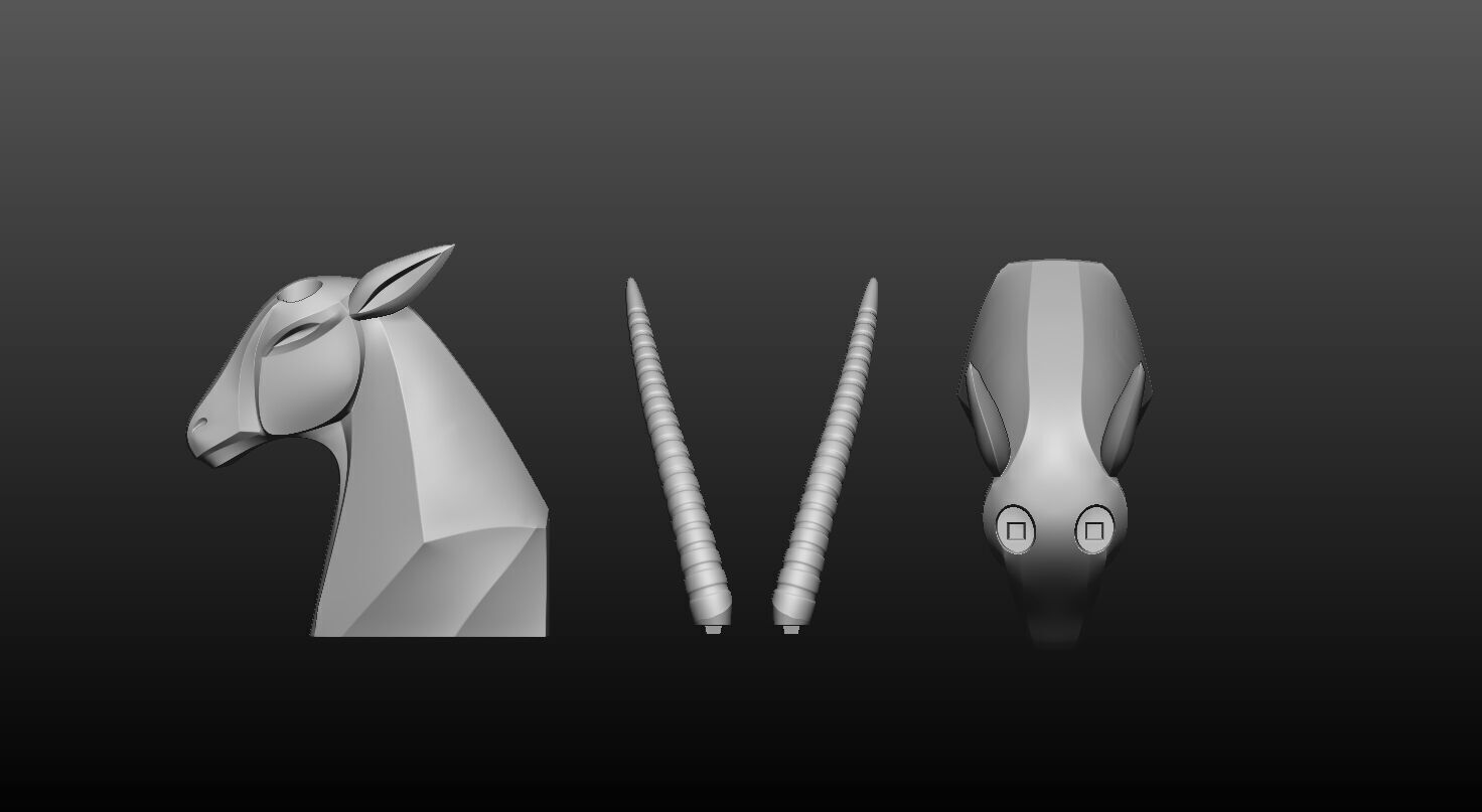 Gazelle bust 3D print model_4