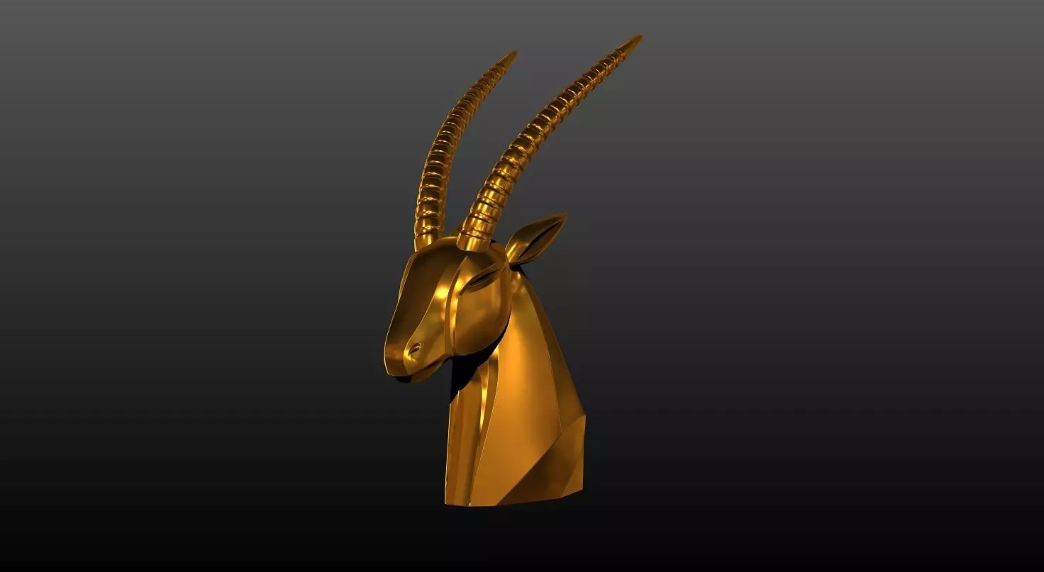 Gazelle bust 3D print model_0