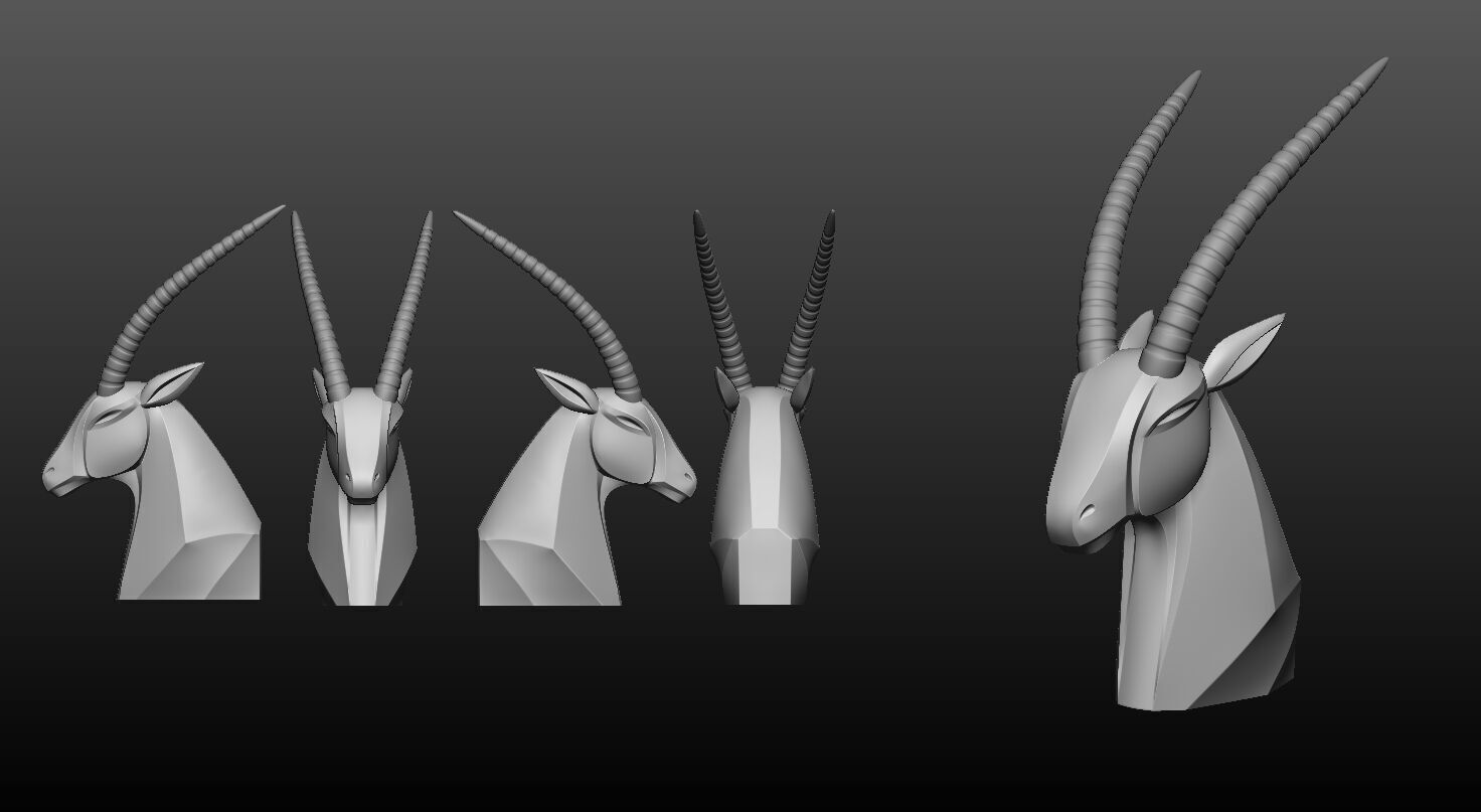 Gazelle bust 3D print model_5