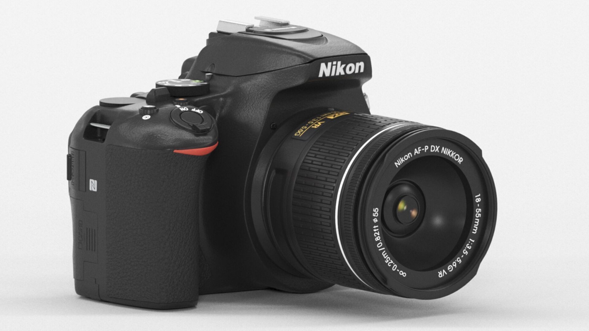 Nikon D5600  AF P 18 55 VR DSLR Camera  Black Low-poly 3D model_2