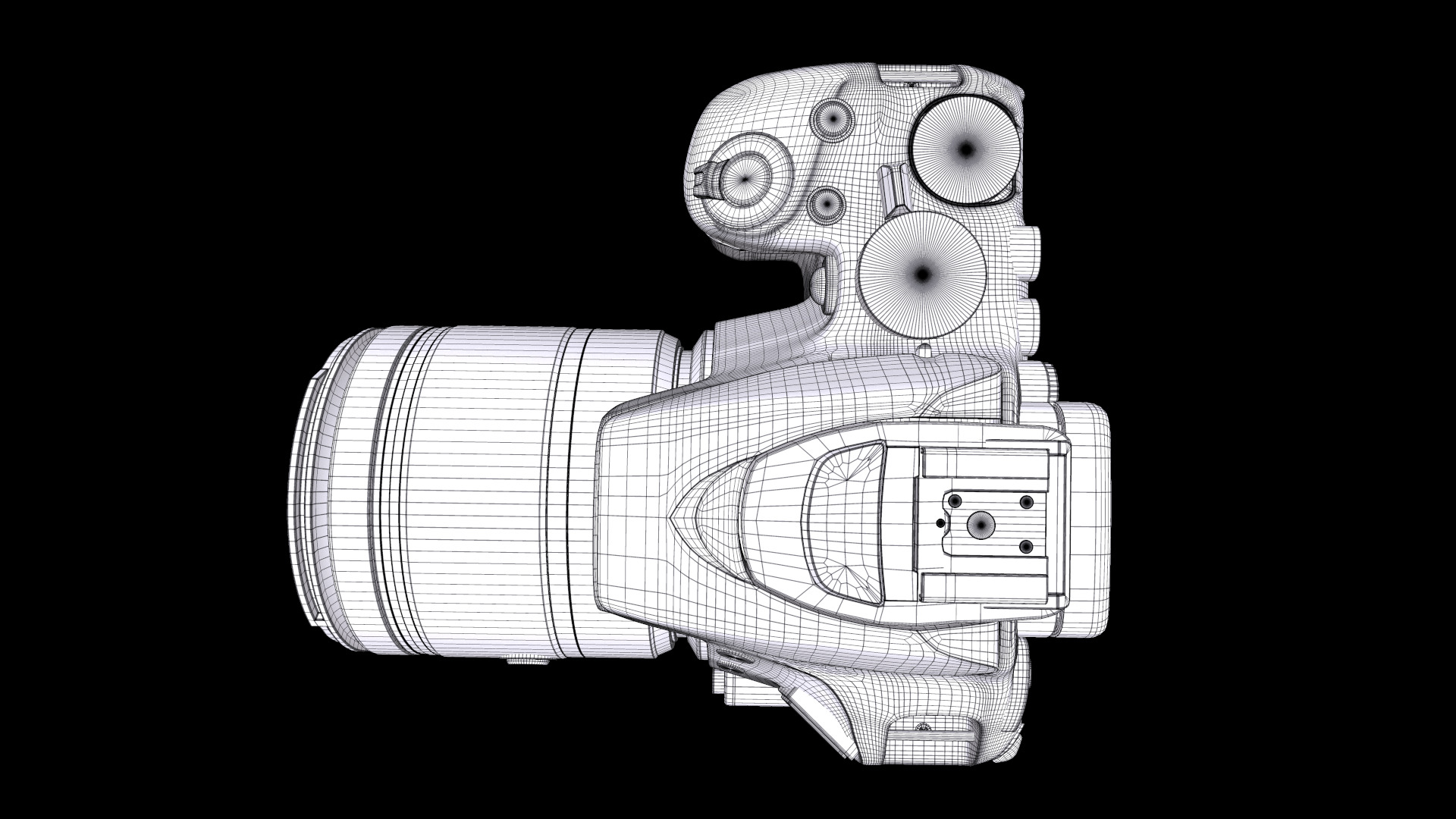 Nikon D5600  AF P 18 55 VR DSLR Camera  Black Low-poly 3D model_12