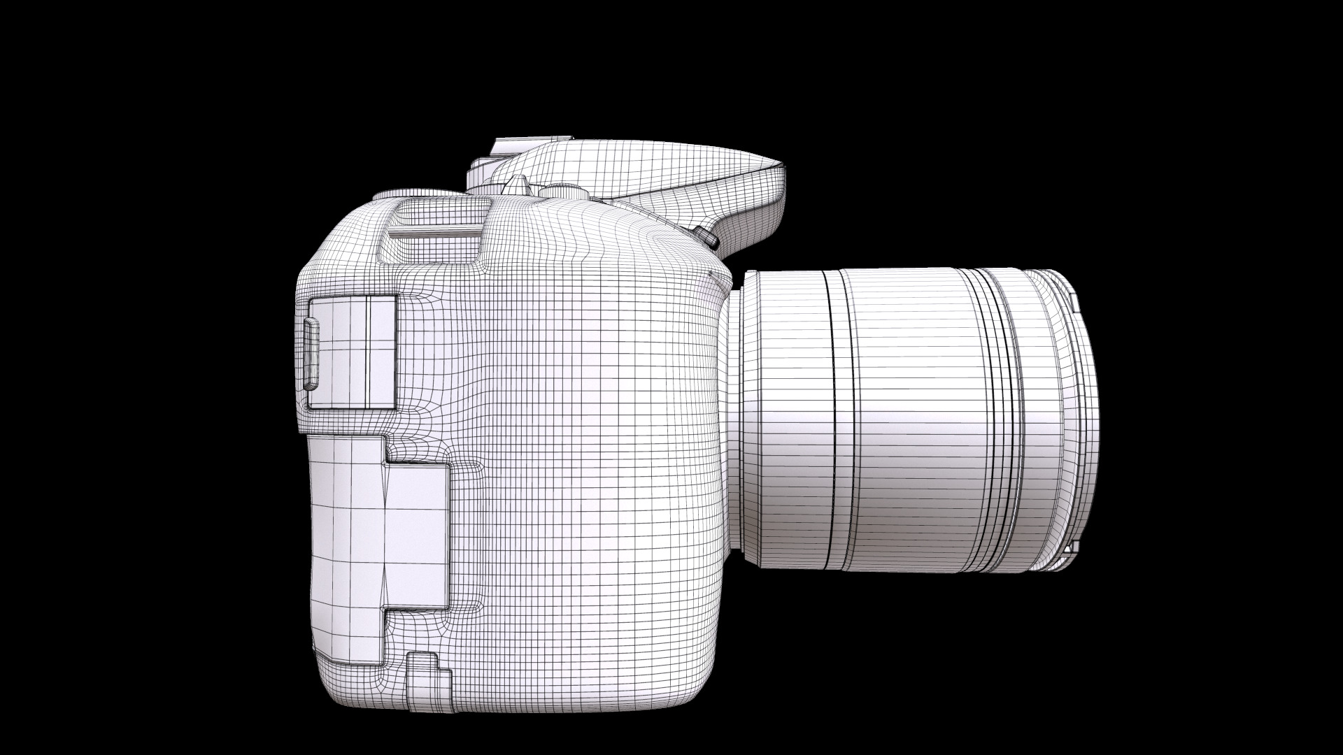 Nikon D5600  AF P 18 55 VR DSLR Camera  Black Low-poly 3D model_14