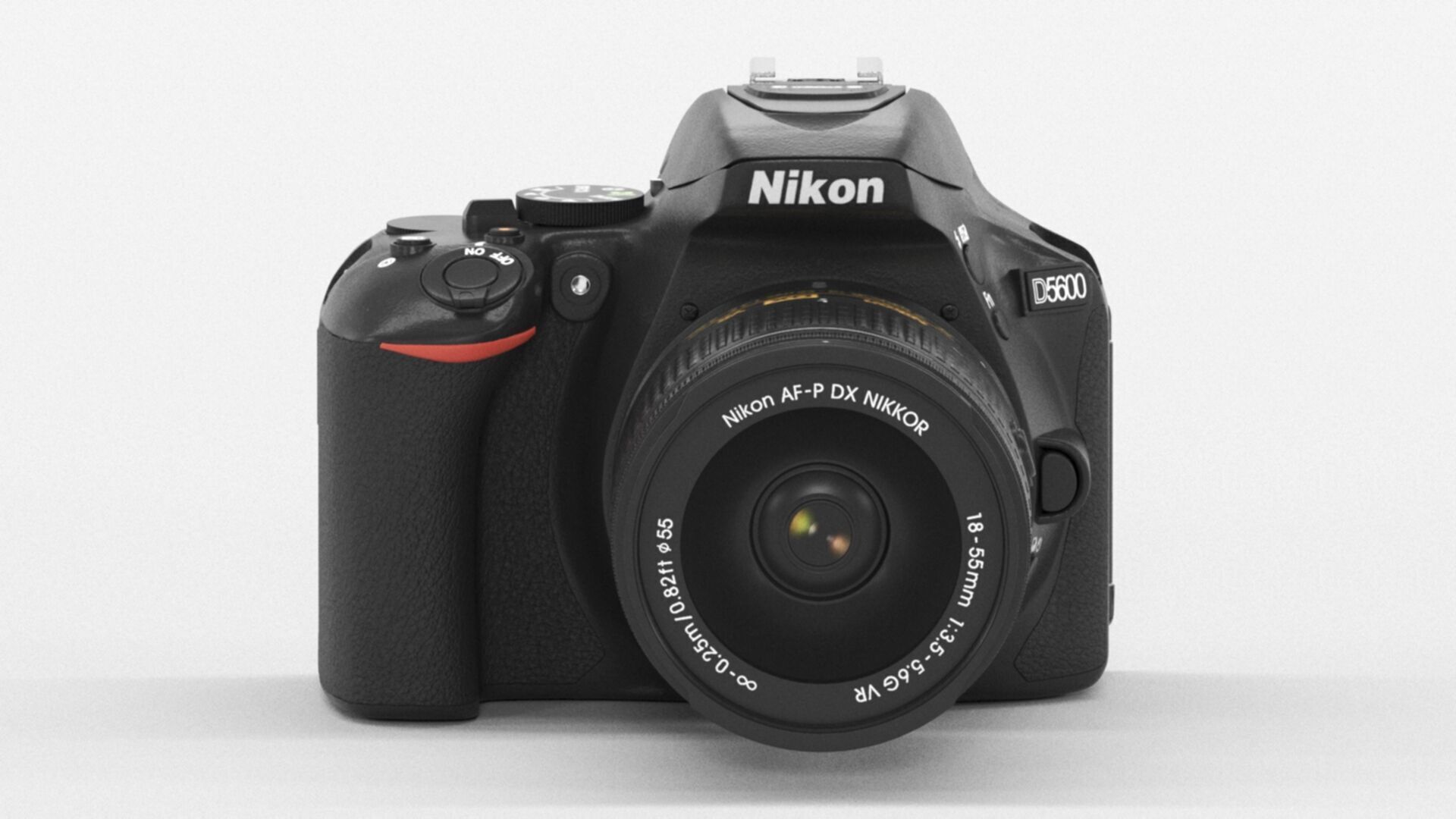 Nikon D5600  AF P 18 55 VR DSLR Camera  Black Low-poly 3D model_8