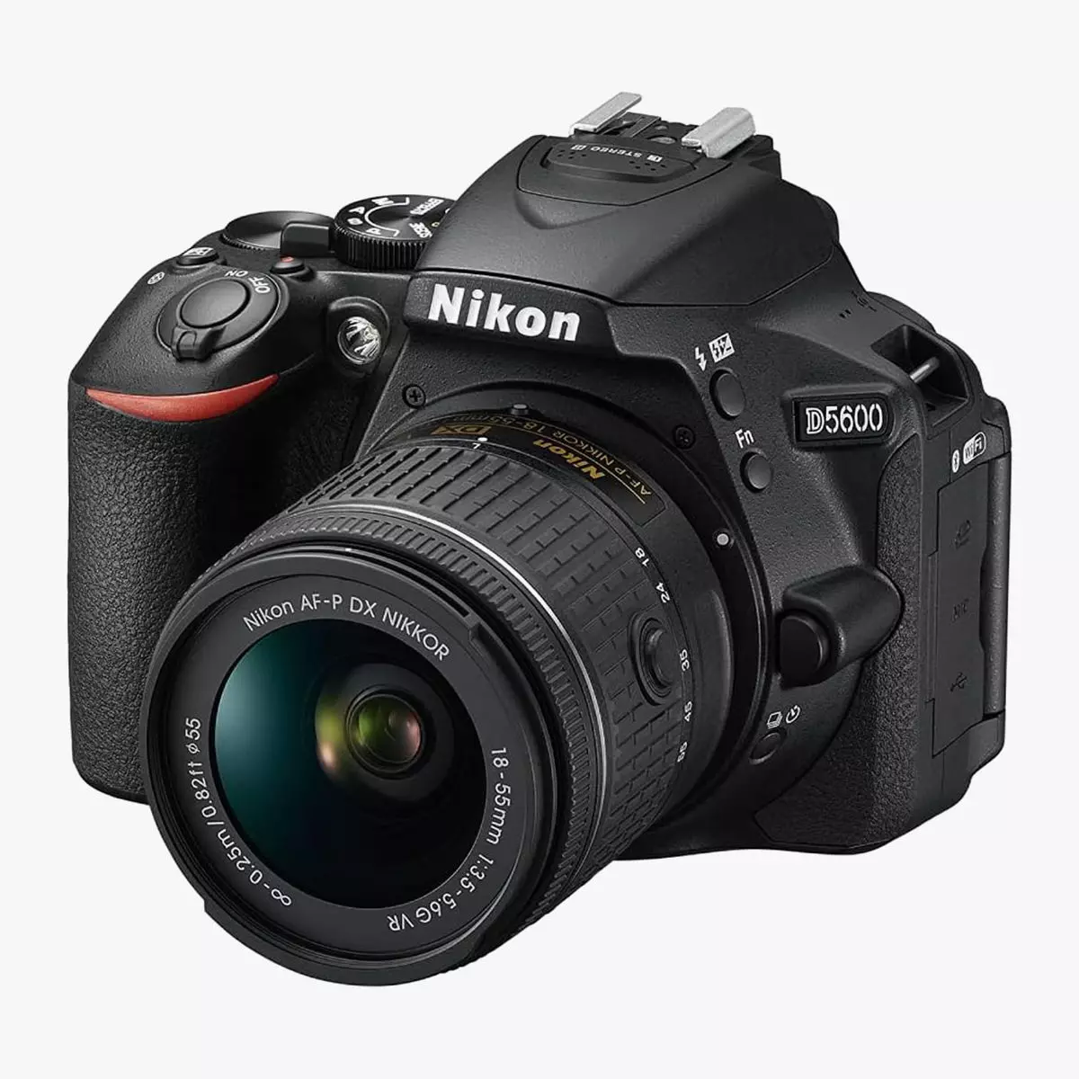 Nikon D5600  AF P 18 55 VR DSLR Camera  Black Low-poly 3D model_0