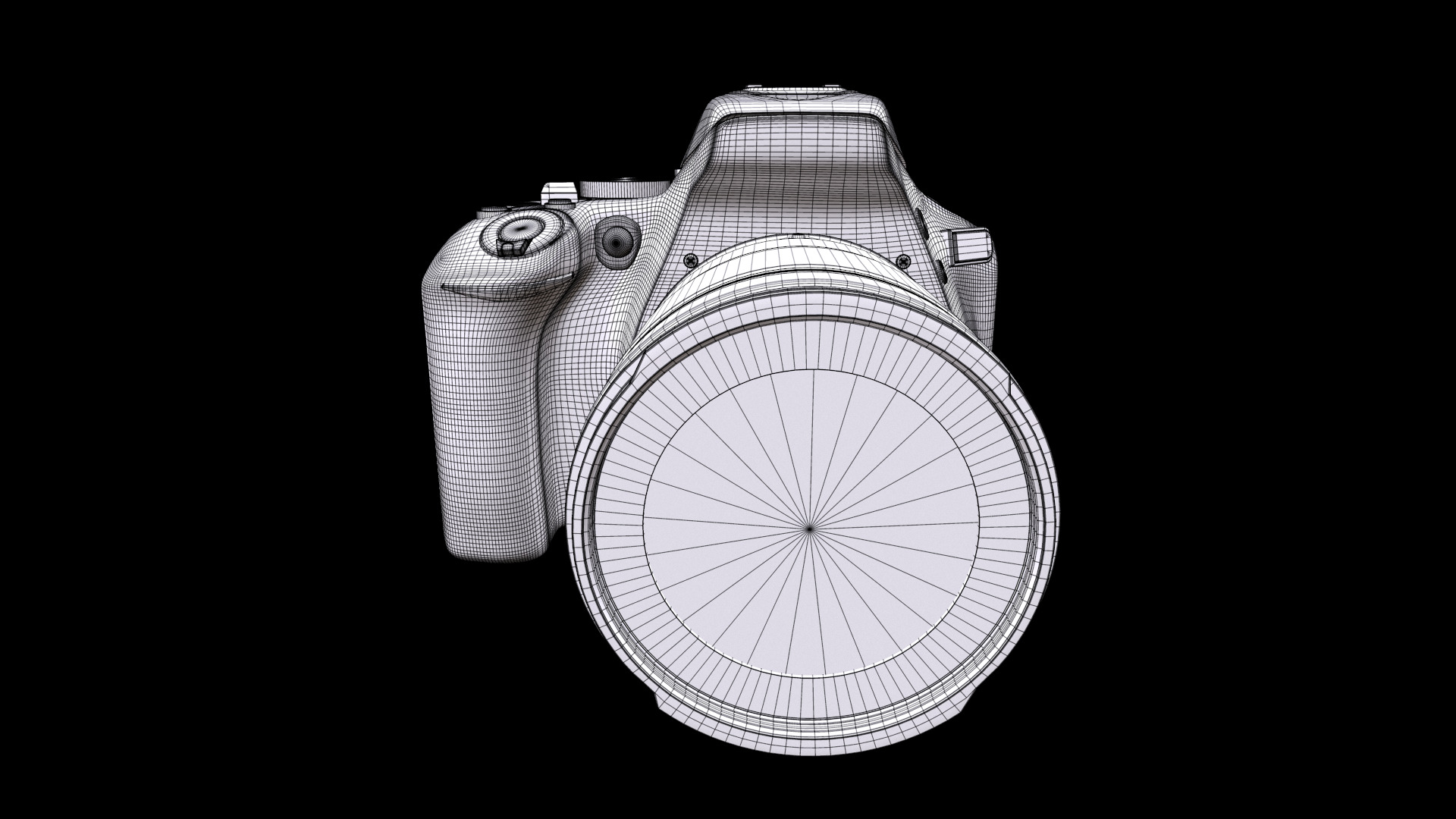 Nikon D5600  AF P 18 55 VR DSLR Camera  Black Low-poly 3D model_9