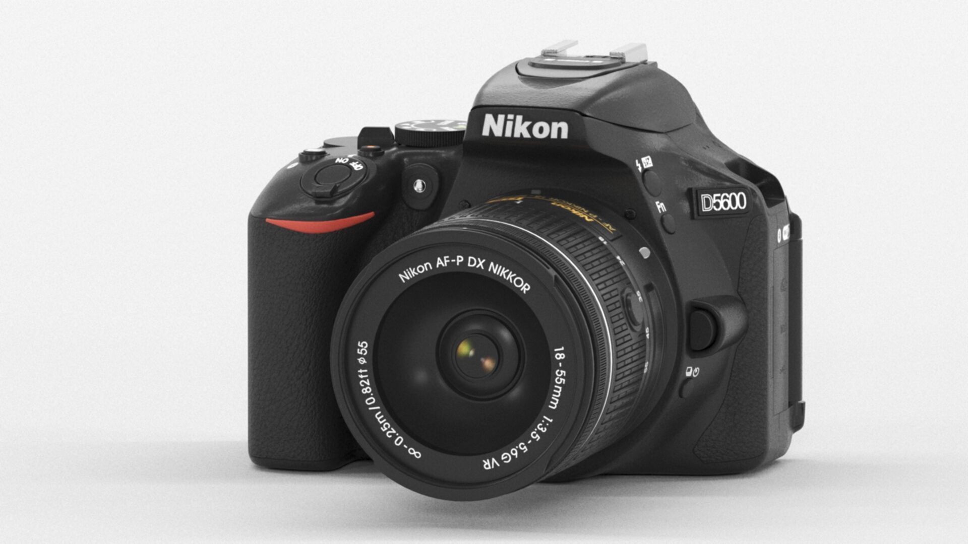 Nikon D5600  AF P 18 55 VR DSLR Camera  Black Low-poly 3D model_7