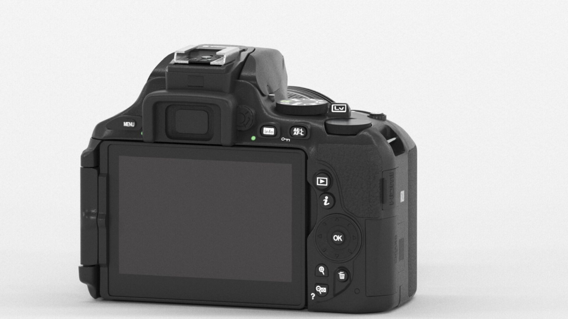 Nikon D5600  AF P 18 55 VR DSLR Camera  Black Low-poly 3D model_4