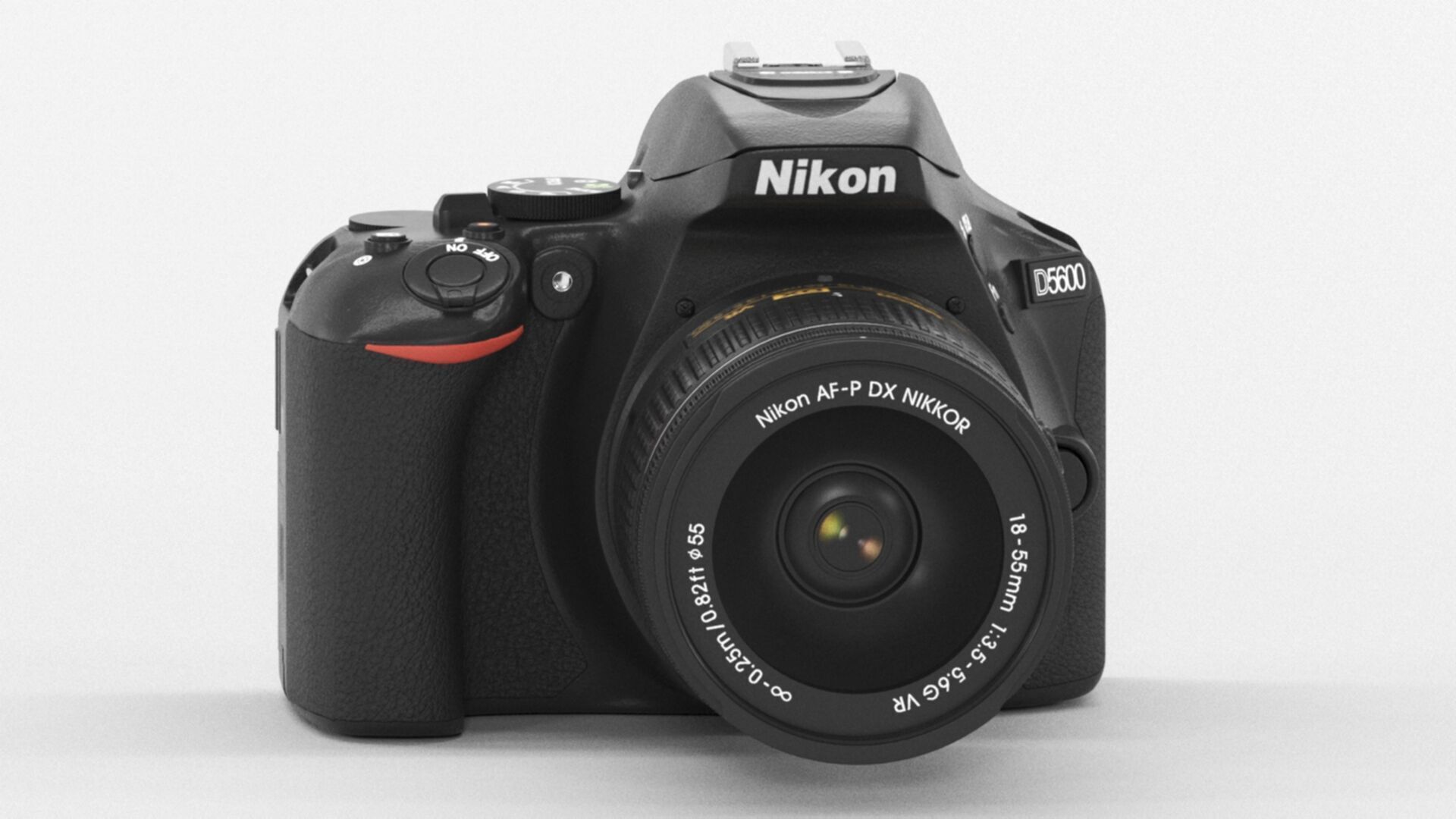 Nikon D5600  AF P 18 55 VR DSLR Camera  Black Low-poly 3D model_1