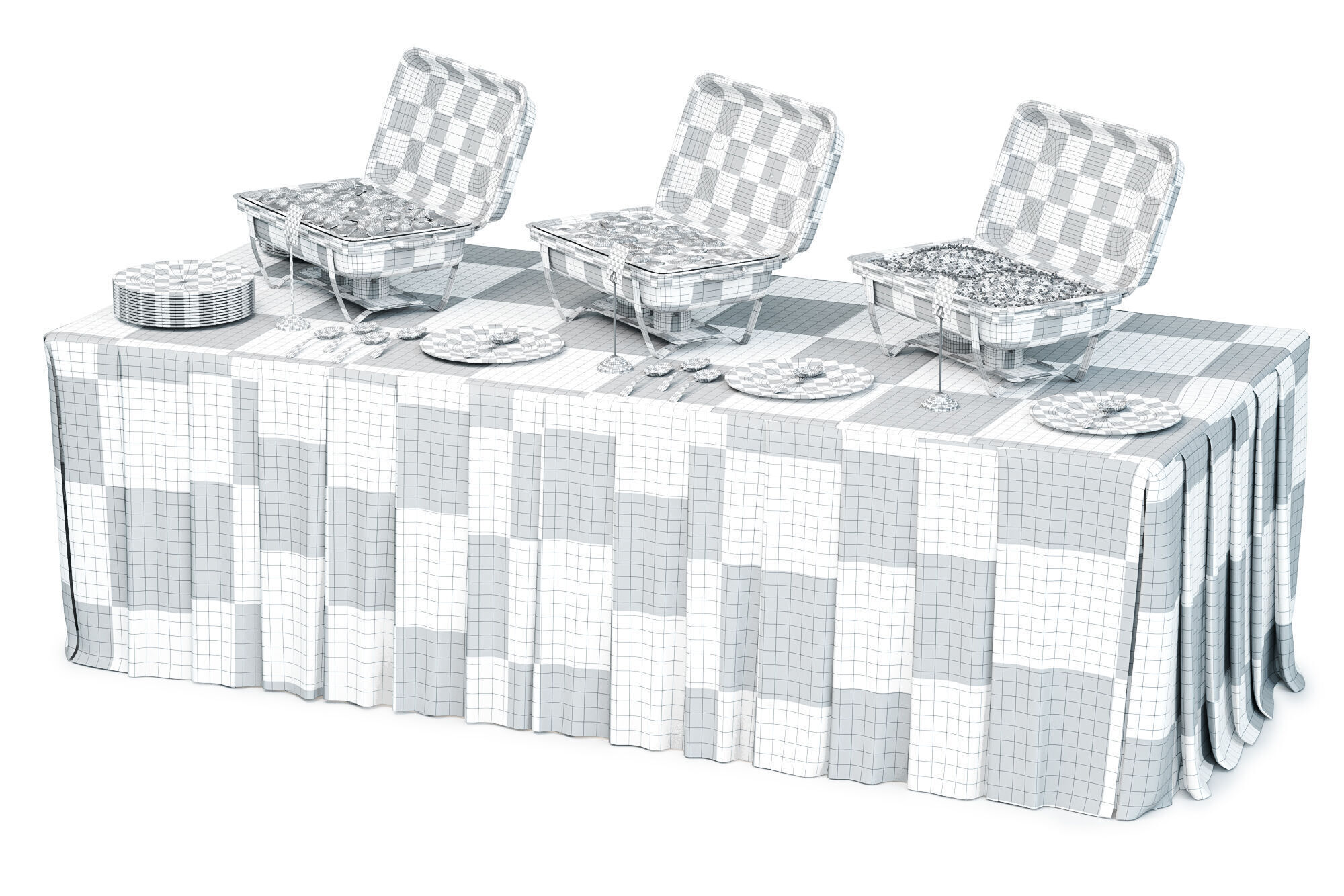Open buffet Set 01 3D model_6