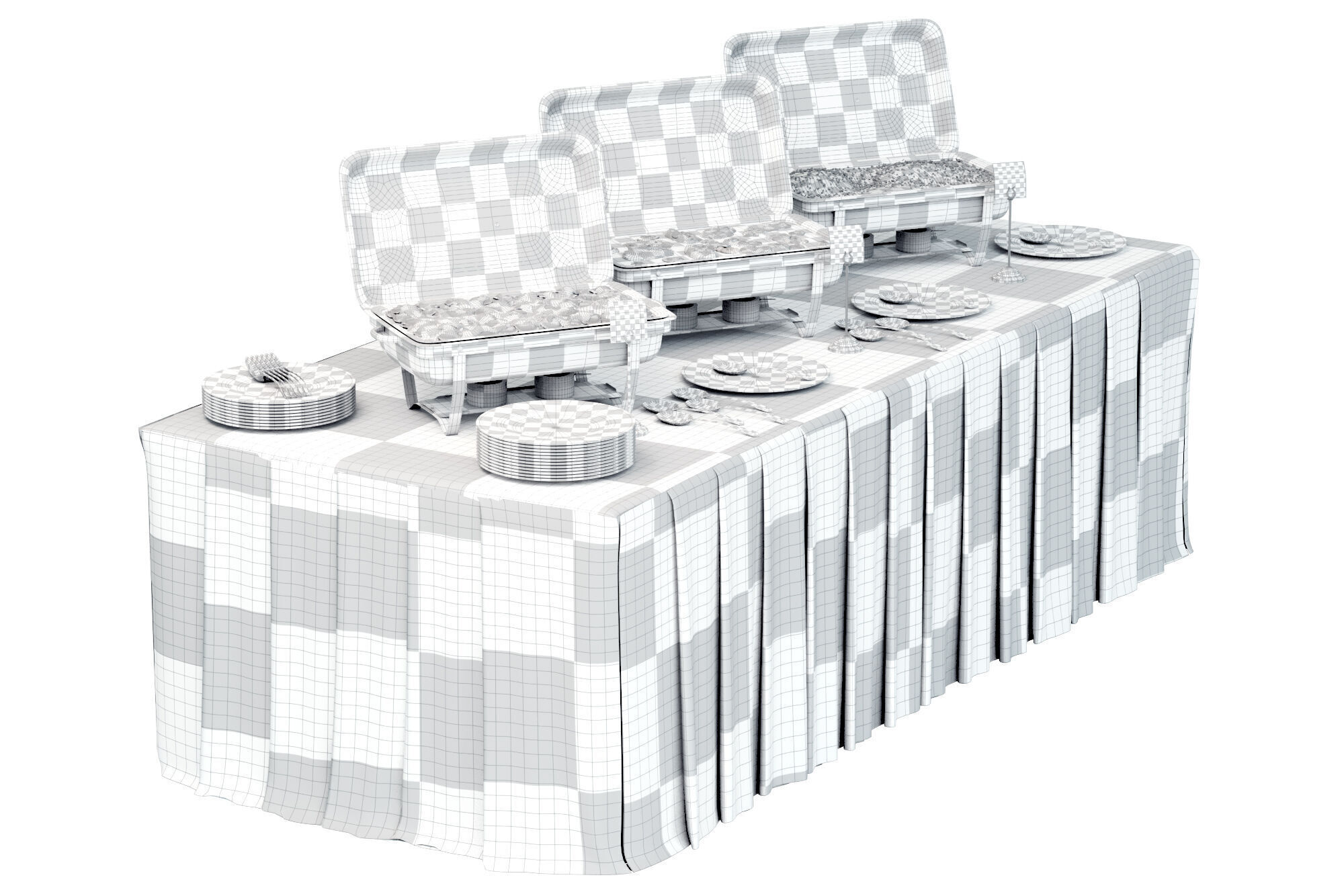 Open buffet Set 01 3D model_5