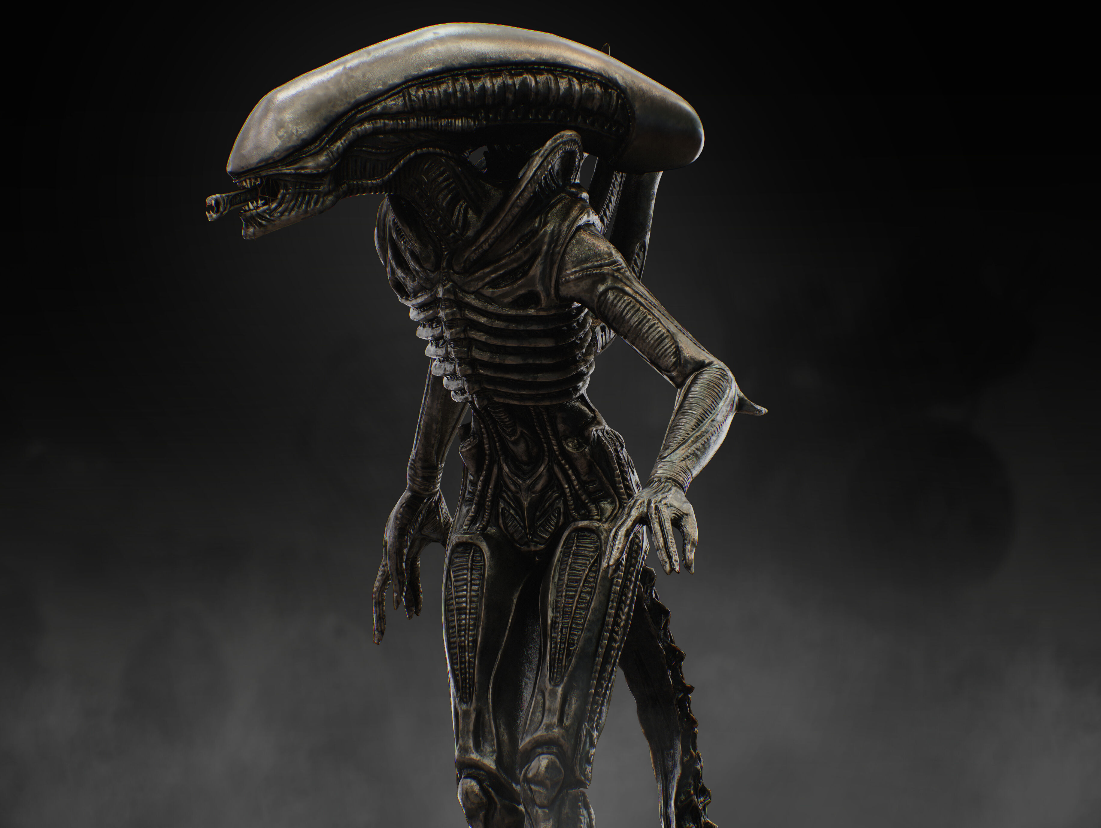 Xenomorph Low-poly 3D model_8