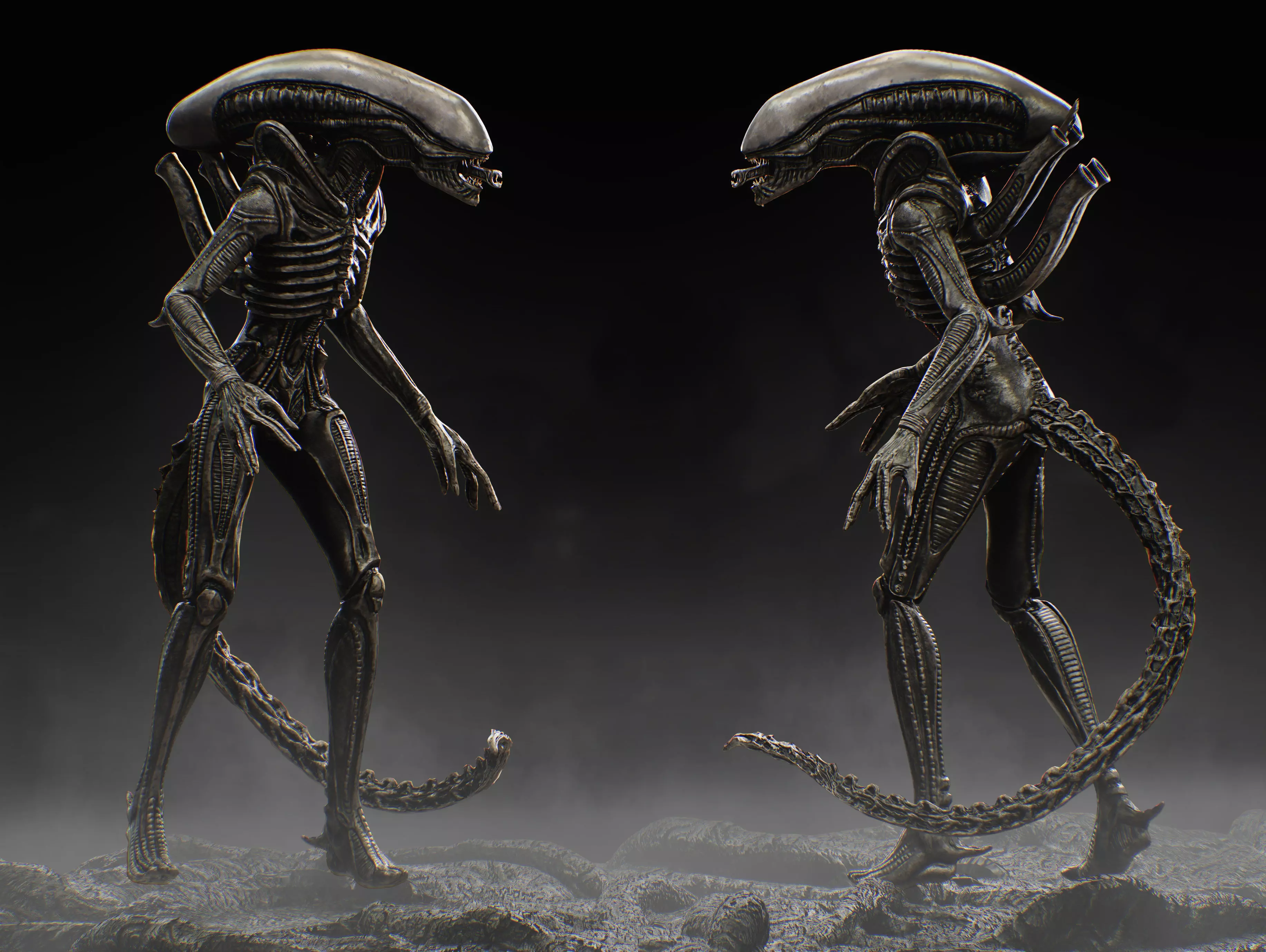 Xenomorph Low-poly 3D model_0