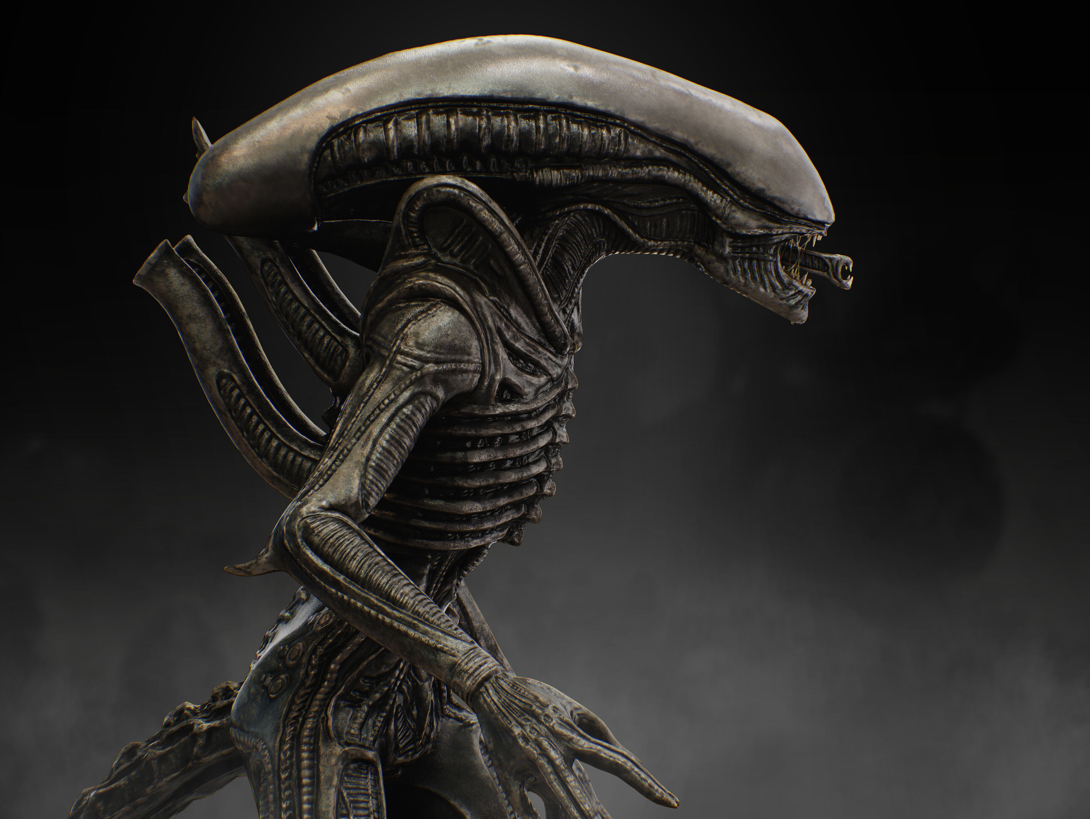 Xenomorph Low-poly 3D model_6