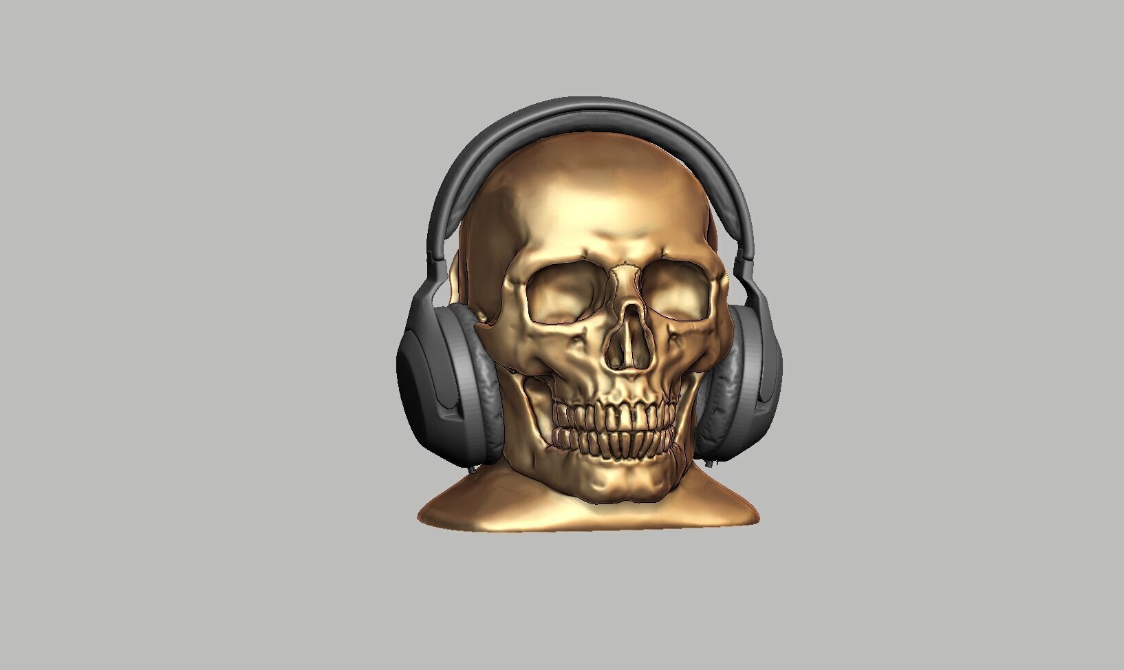 Robot Skull Headphone Stand Cyborg Headset Stand 3D print model_7