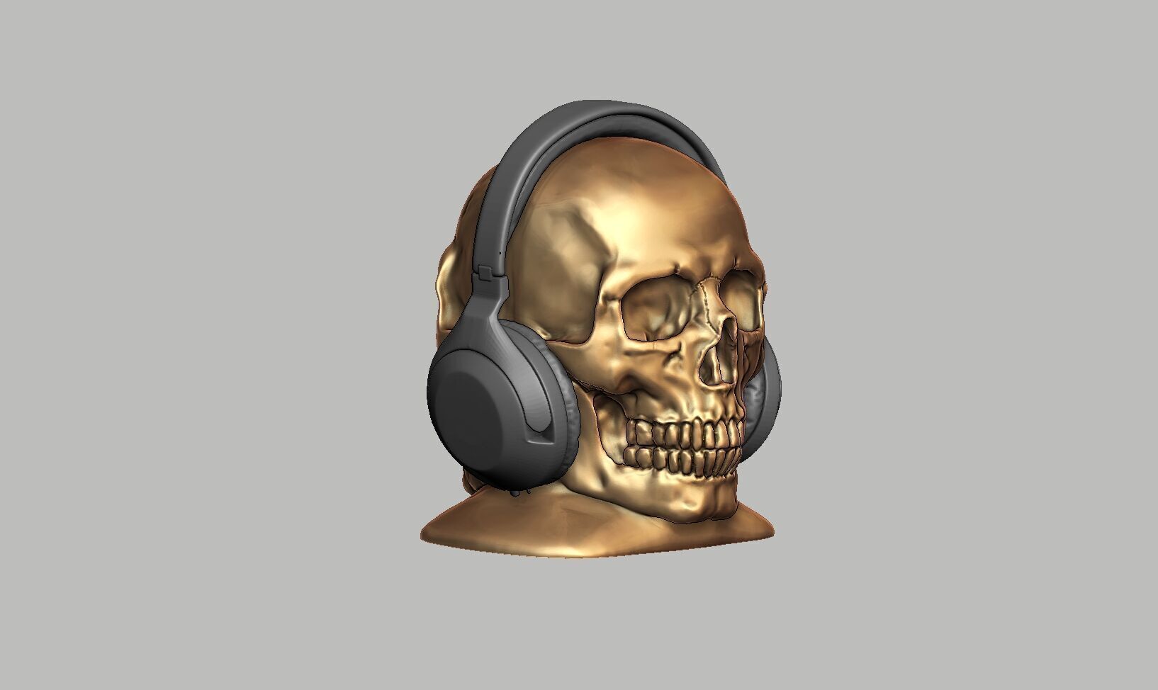 Robot Skull Headphone Stand Cyborg Headset Stand 3D print model_8