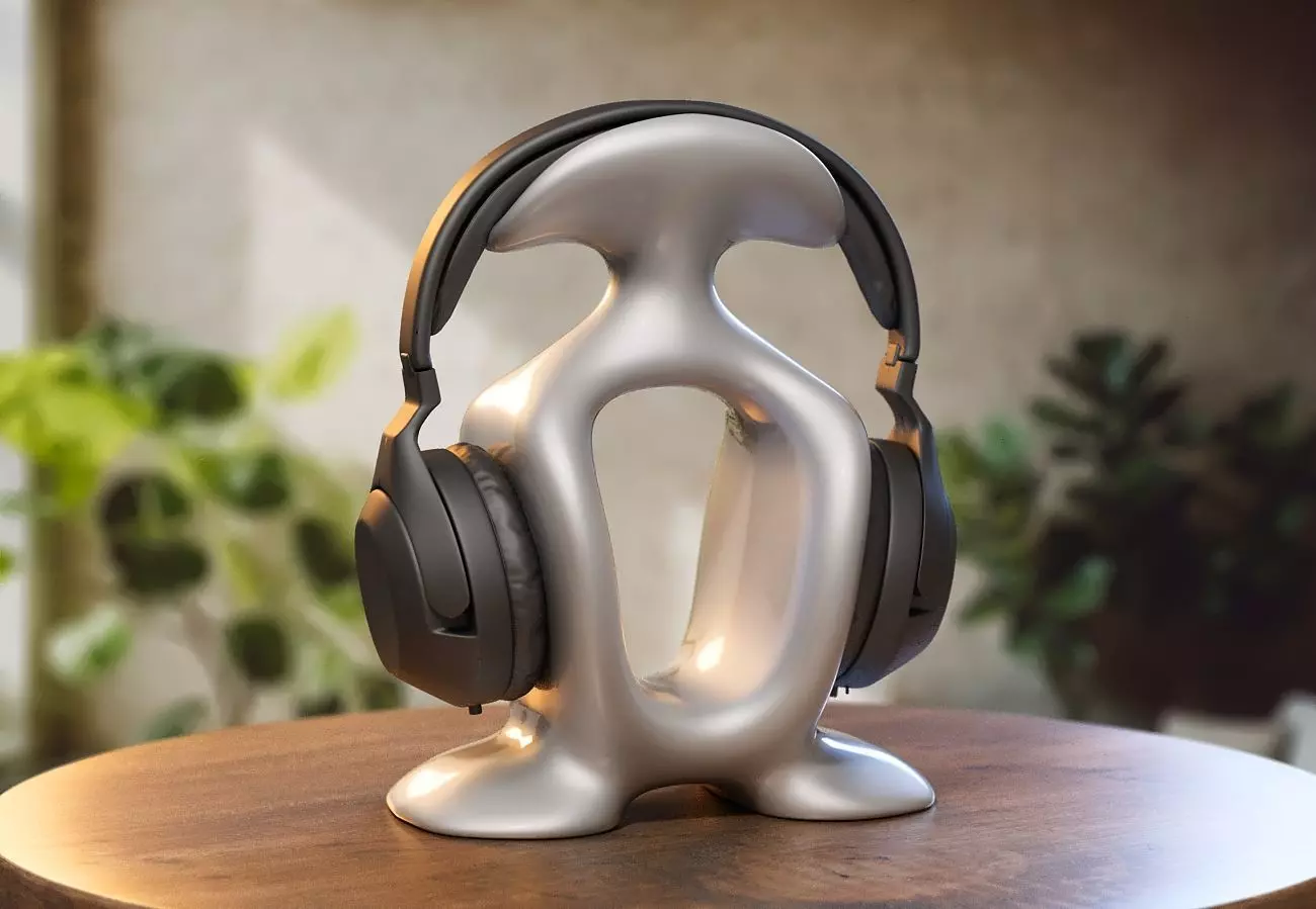 Modern Minimal Headphone Stand Headset Stand 3D print model_0