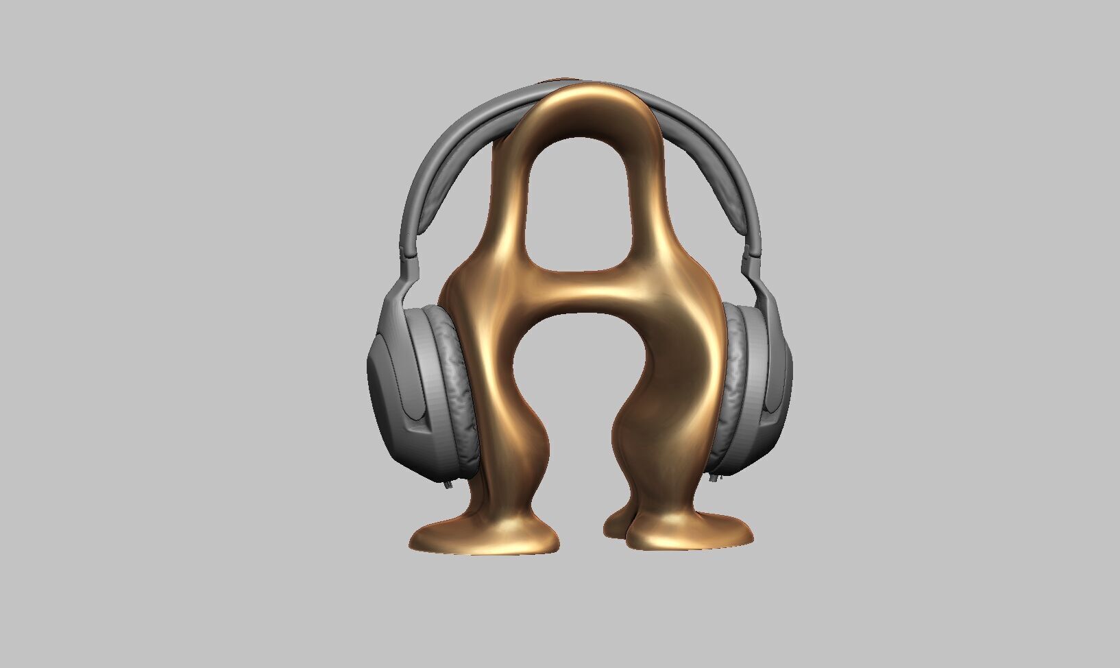 Modern Minimal Headphone Stand Headset Stand 3D print model_7