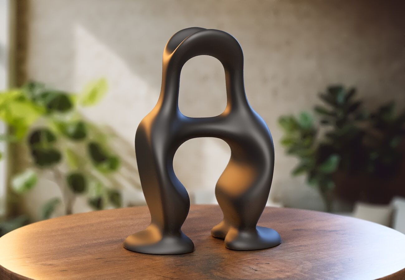 Modern Minimal Headphone Stand Headset Stand 3D print model_4